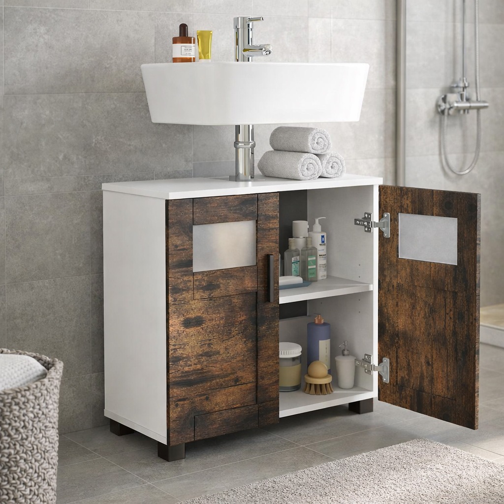 VCM Waschbeckenschrank »Holz Badschrank Badunterschrank Waschbecken Nilari« 1 Stk. tlg.