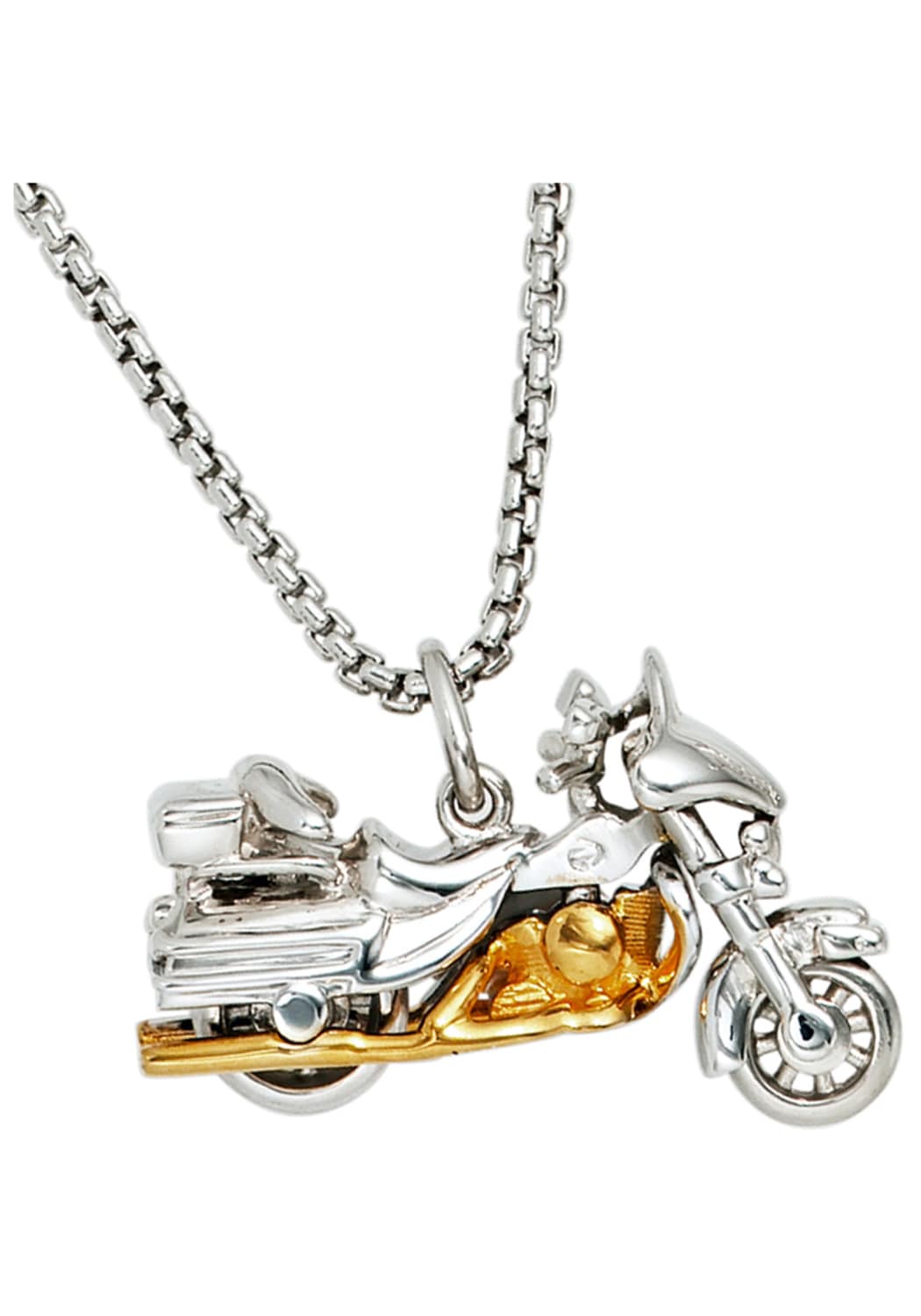 JOBO Kettenanhänger »Anhänger Motorrad 16 mm« ()  925 Silber bicolor vergoldet