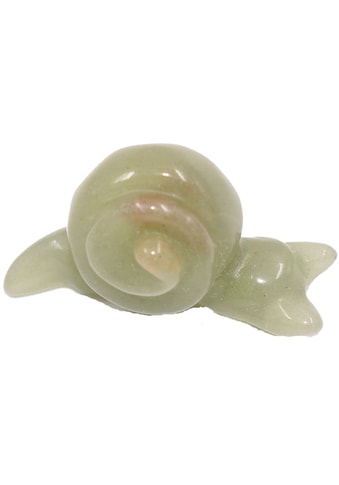 Tierfigur »Schmuck Geschenk Dekofigur Farbstein Edelstein Schnecke Jade«, Jade