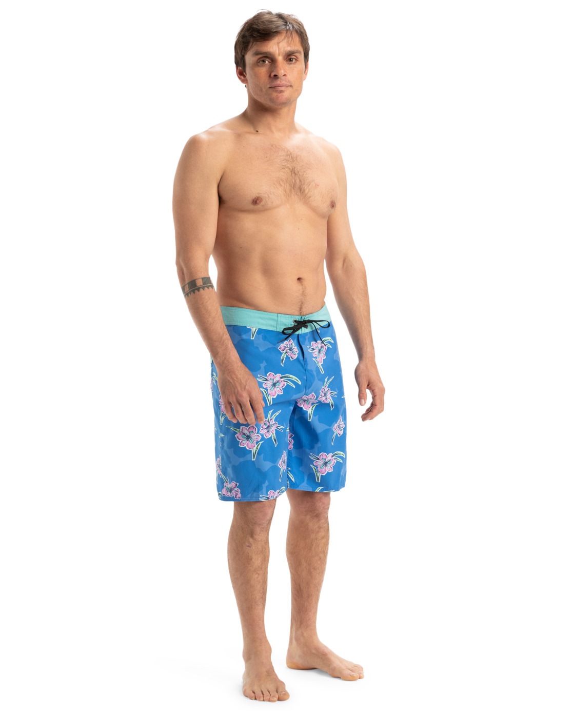 Boardshorts QUIKSILVER "Everyday Straight 20", Herren, Gr. 32(M), blau (nebulas blau backyards), Obermaterial: 100% Microfaser;, Hosen 3
