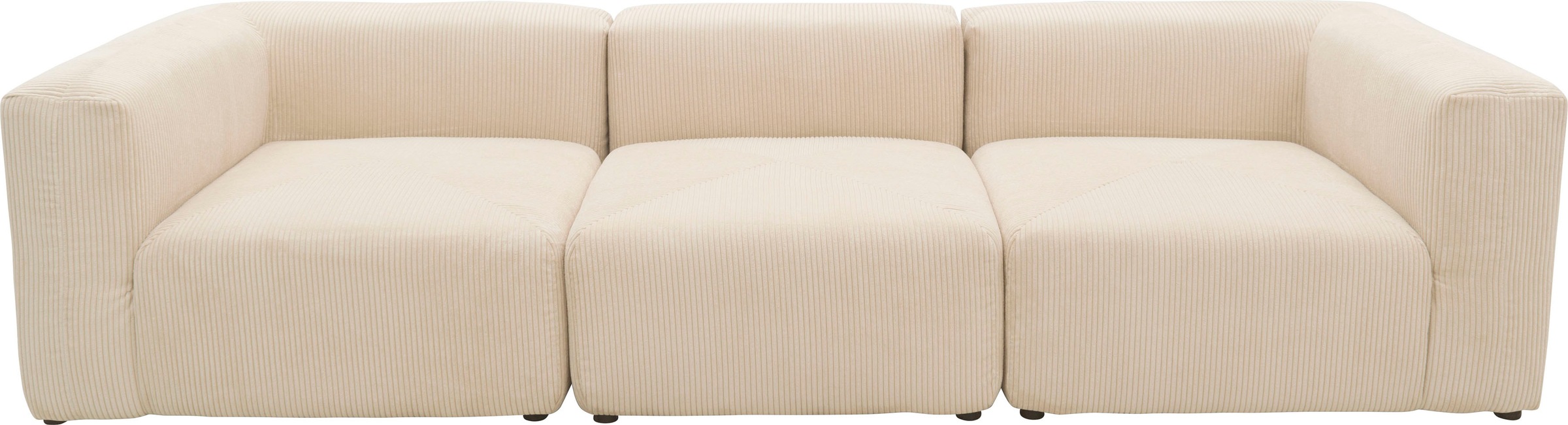 Big-Sofa HOME AFFAIRE "Gerrid", beige (creme), B:301cm H:69cm T:108cm, 100% Polyester, Sofas, Big-Sofa, Cord-Bezug, bestehend aus Modulen: 2 Eck- und ein Mittelelement 3
