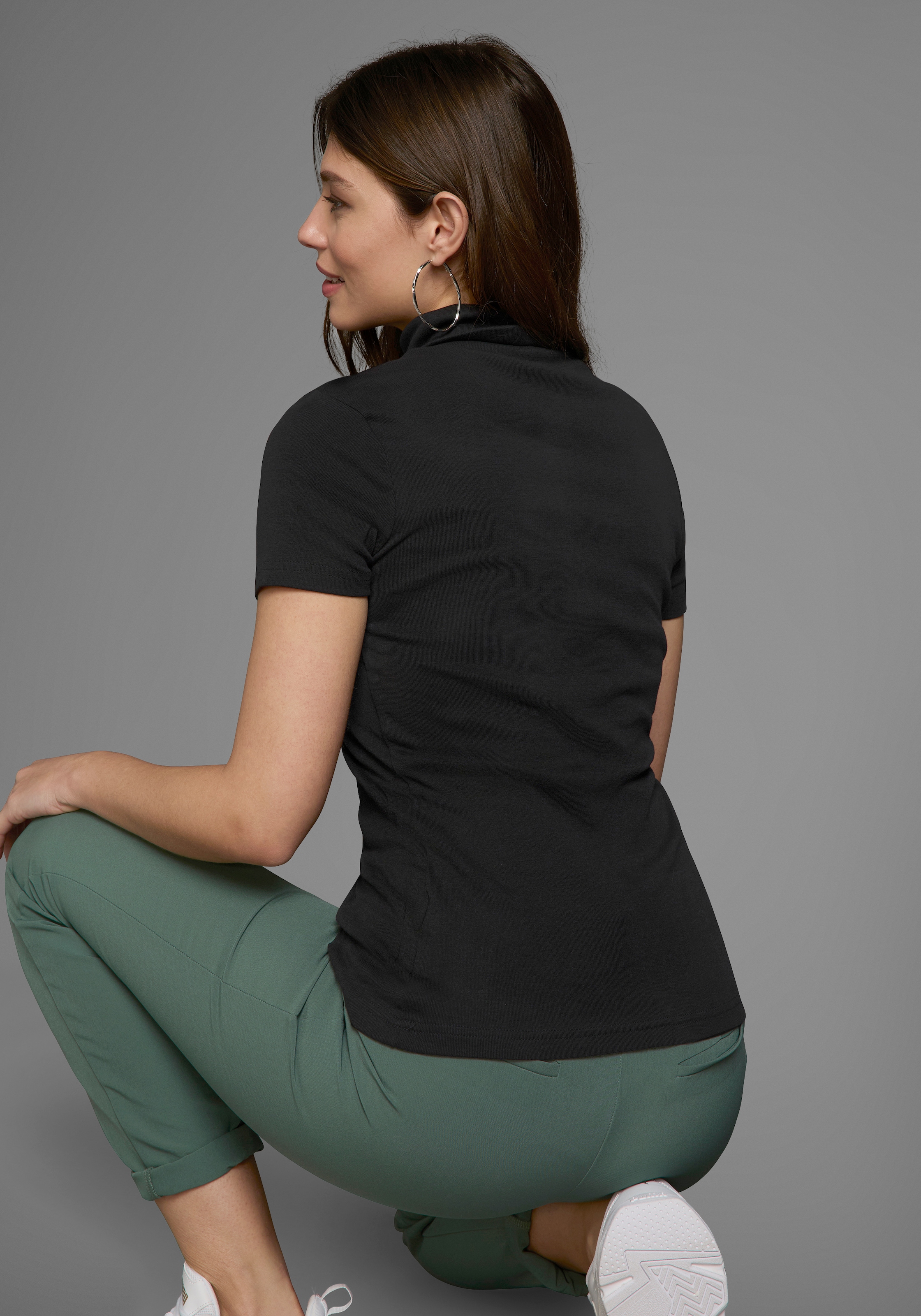 Flashlights Rollkragenshirt, figurbetont, Basic-Stil, Rollkragen, aus 100% Baumwolle, elastisch