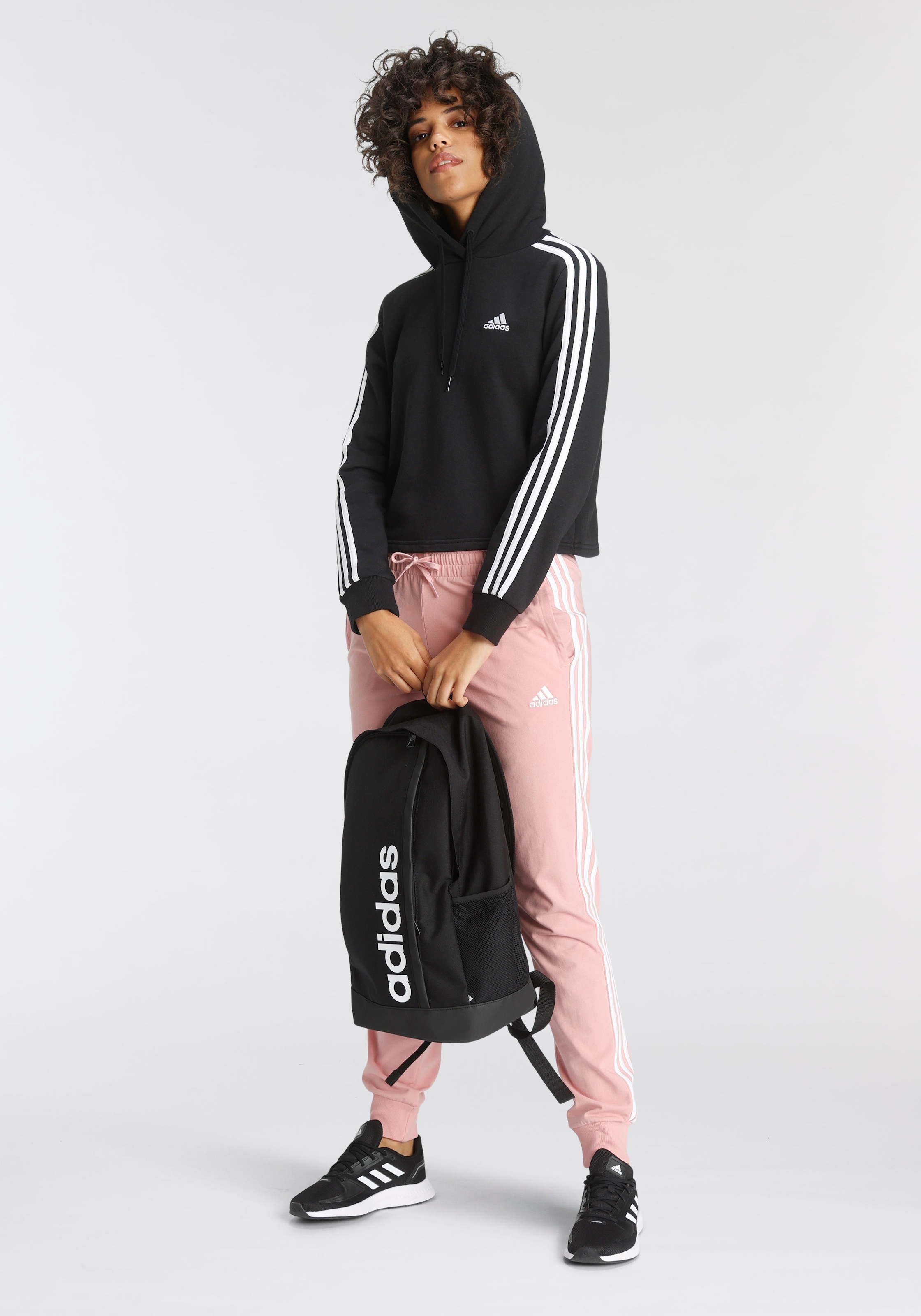 adidas Sportswear Kapuzensweatshirt »ESSENTIALS 3-STREIFEN CROPPED HOODIE«