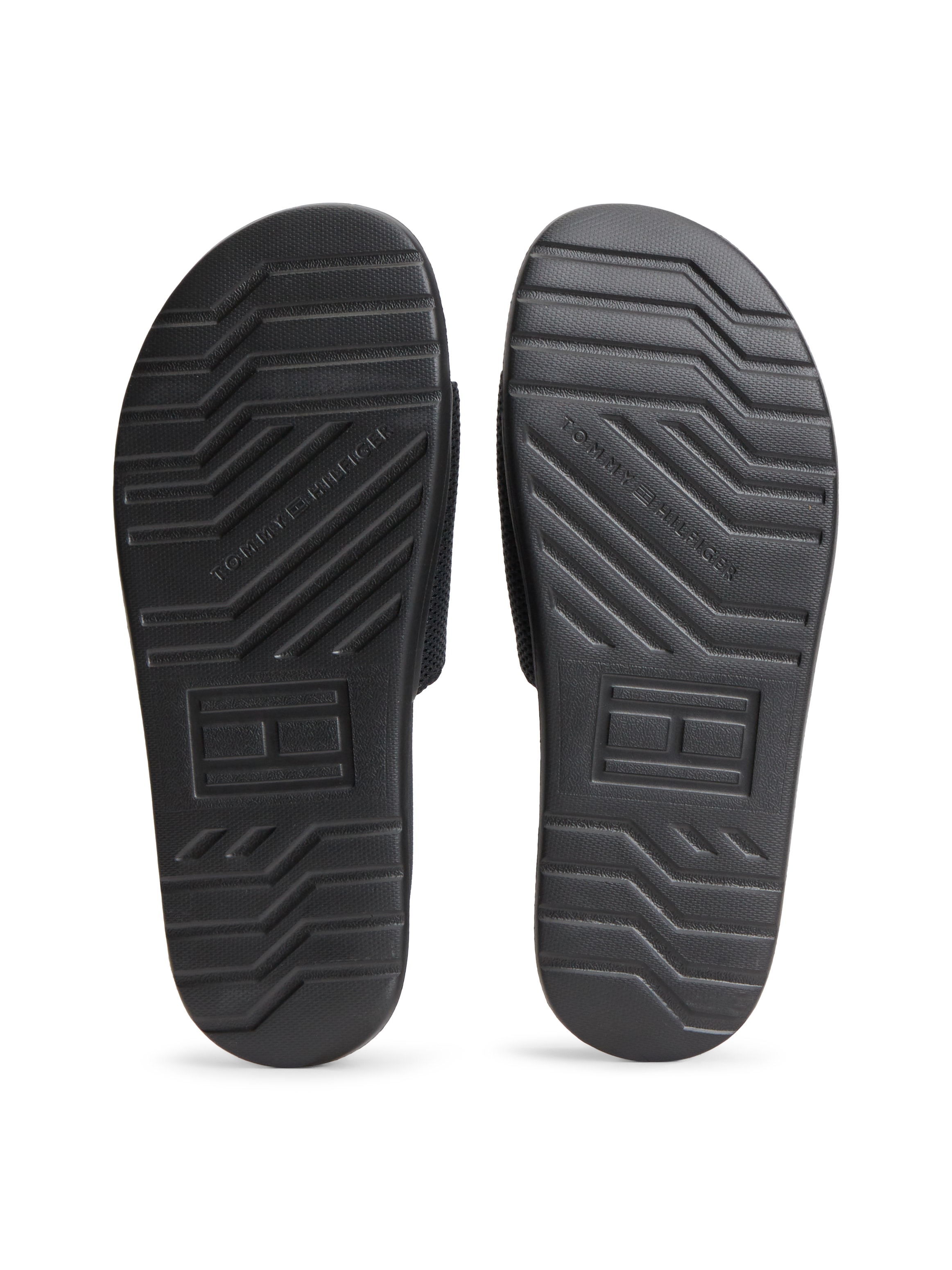 Tommy Hilfiger Pantolette »DUAL DENSITY TEXTILE POOL SLIDE«  Sommerschuh, Poolslides mit modischer Ziersteppung