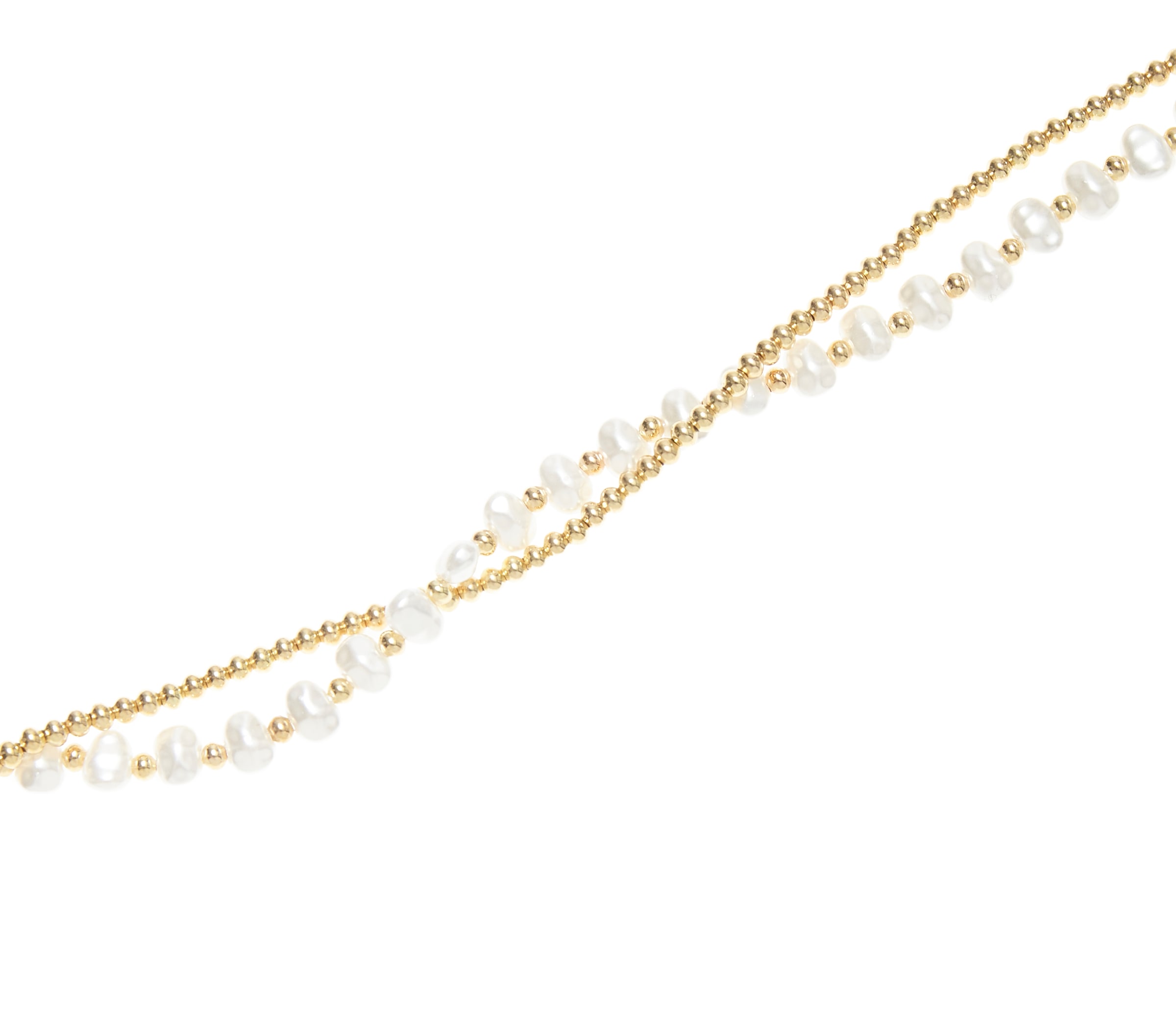 LASCANA Fußkette, mit Süßwasserperlen-Imitaten, Fußkettchen-Armband, Fußketten Set