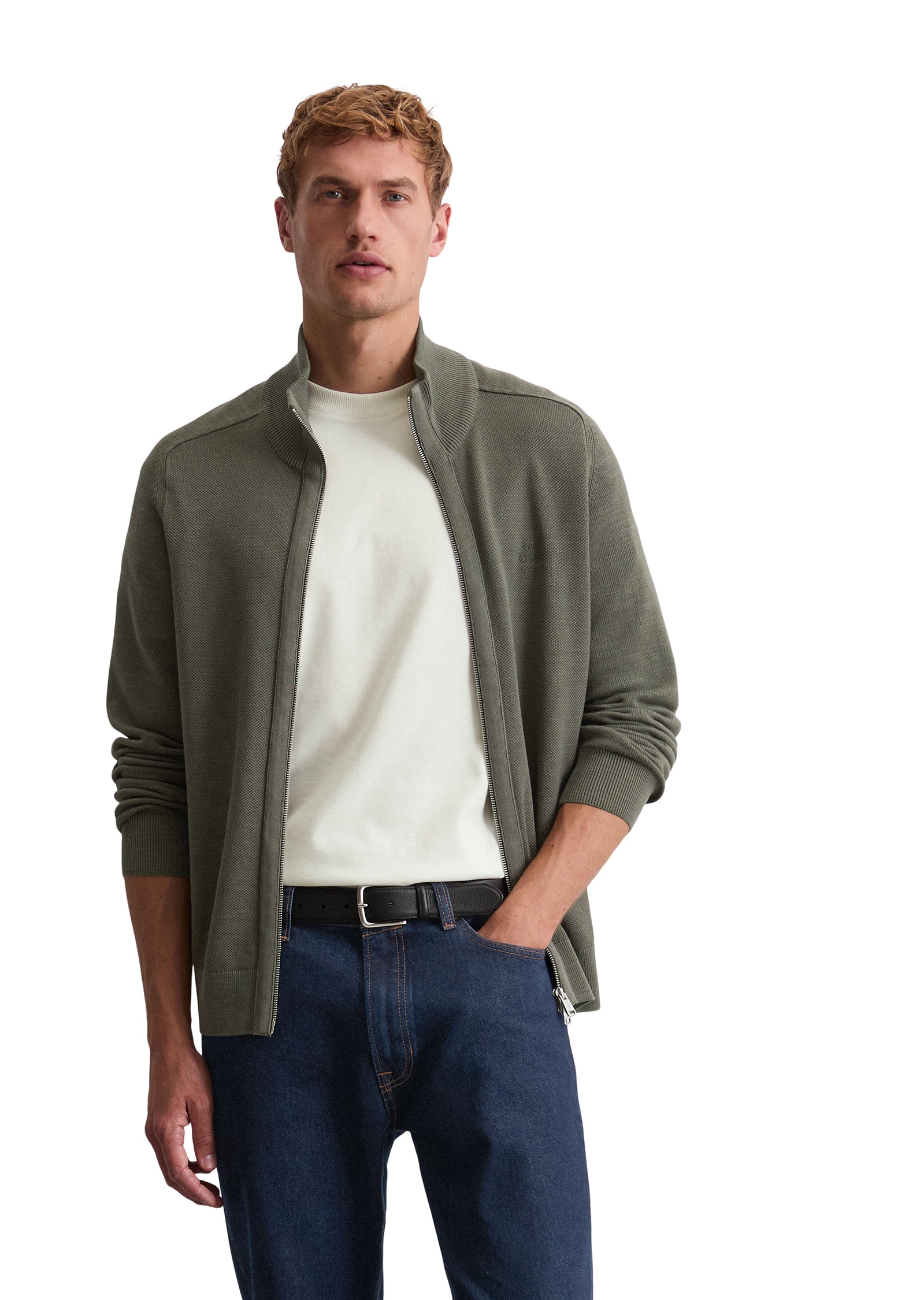 Marc OPolo Cardigan "aus feinem Bio-Baumwoll-Piqué" günstig online kaufen