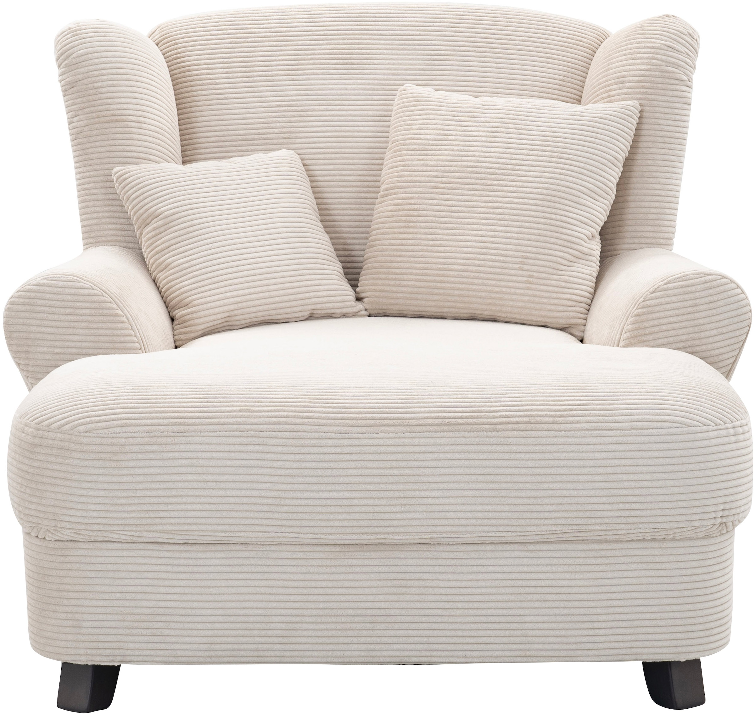 OTTO home XXL-Sessel "Oase, B: 120 cm, Sitzhöhe: 50 cm - OTTO. Verlässliche Qualität." Loungesessel mit 2 Zierkissen & Massivholzfüße
