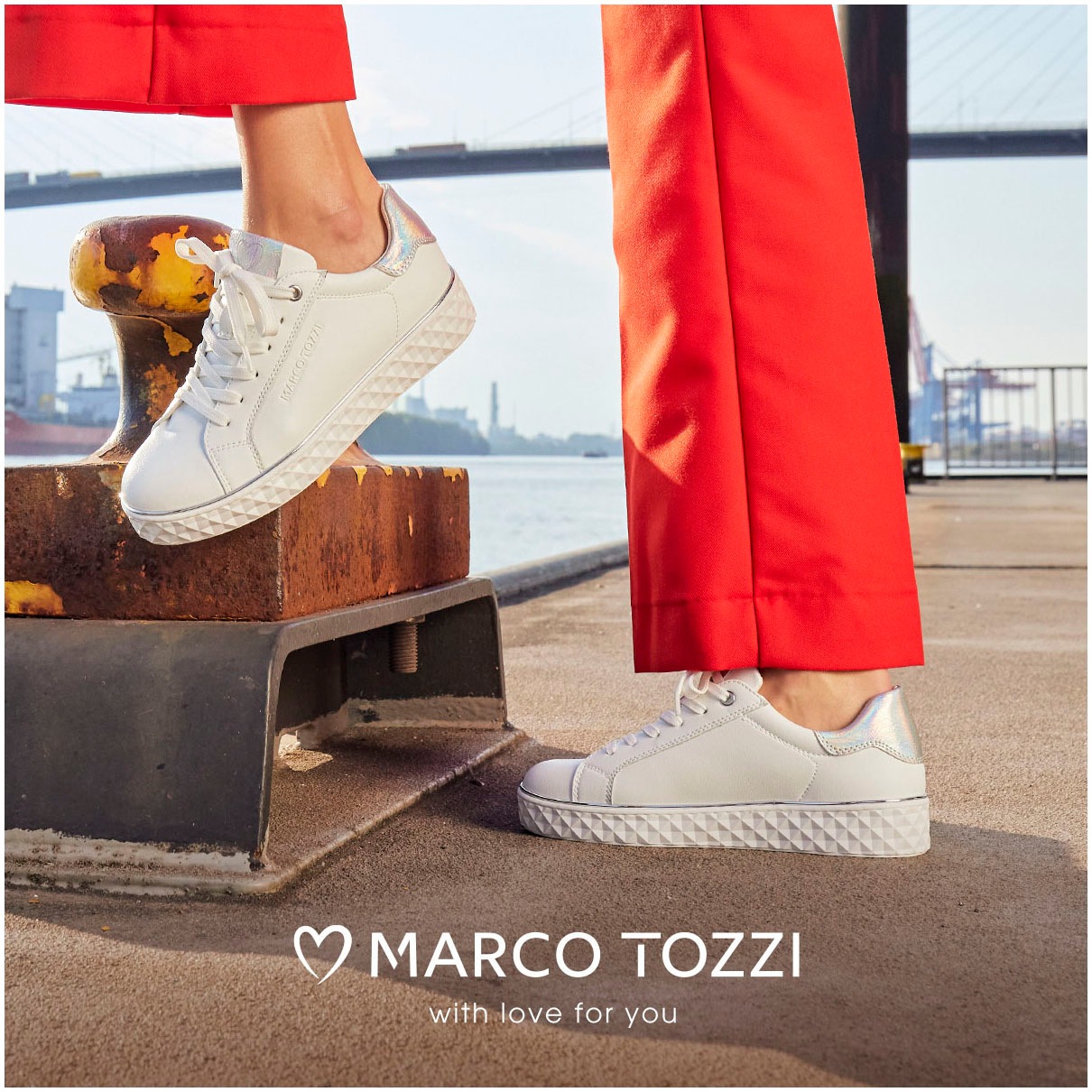 MARCO TOZZI Plateausneaker, mit tollen Metallic-Details, Freizeitschuh, Hal günstig online kaufen