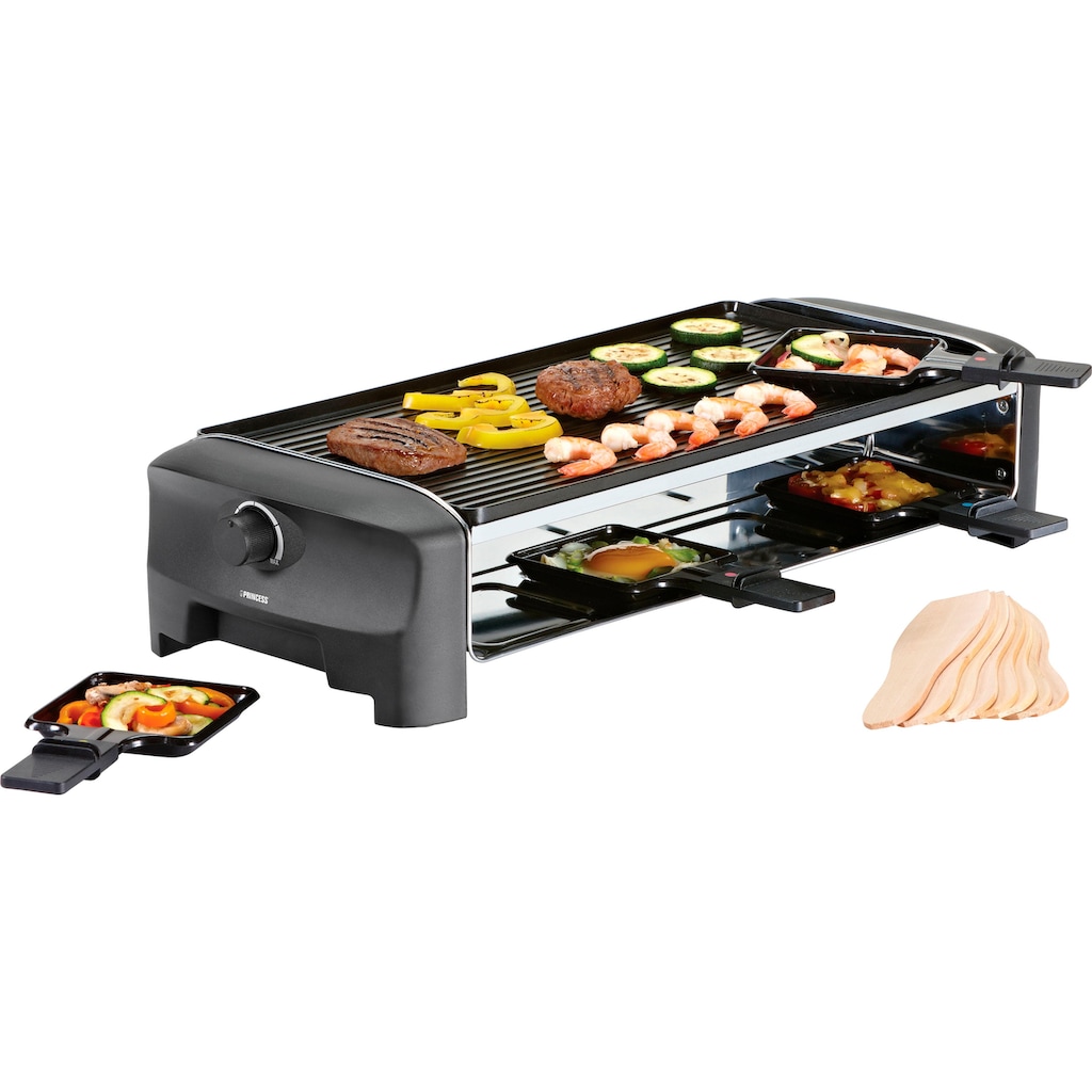 PRINCESS Raclette »8 Grill & Teppanyaki Party - 162840«, 8 St. Raclettepfännchen, 1300 W