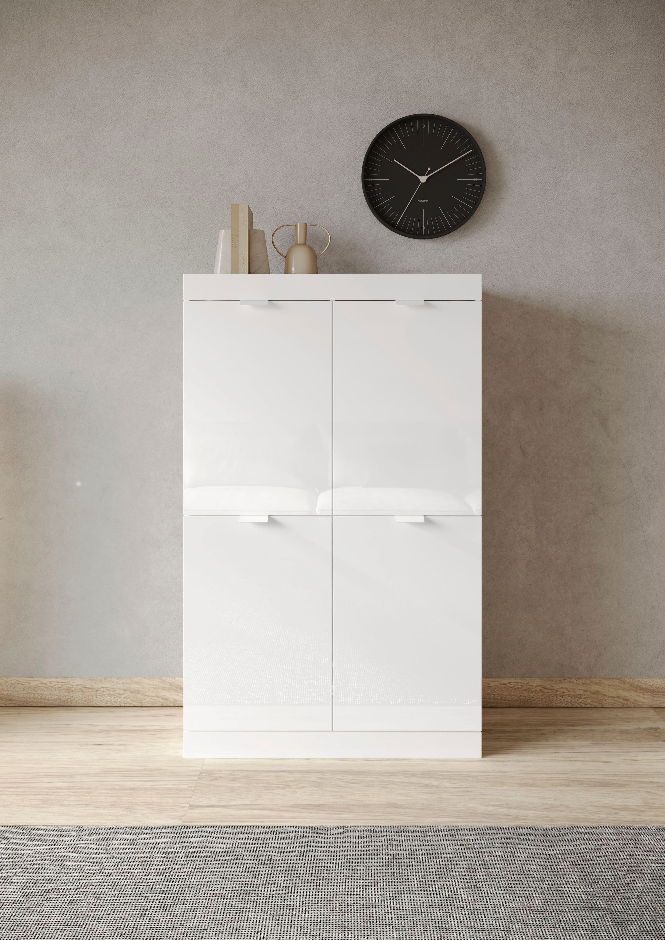 INOSIGN Highboard "Slim", Breite 91 cm, weiß Hochglanz Lack günstig online kaufen