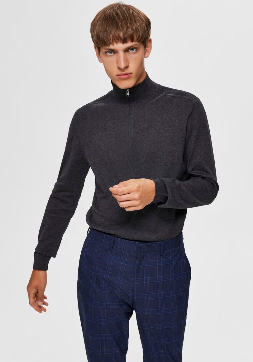 SELECTED "SLHBERG HALF ZIP CARDIGAN NOOS" Baumwolle, regular fit