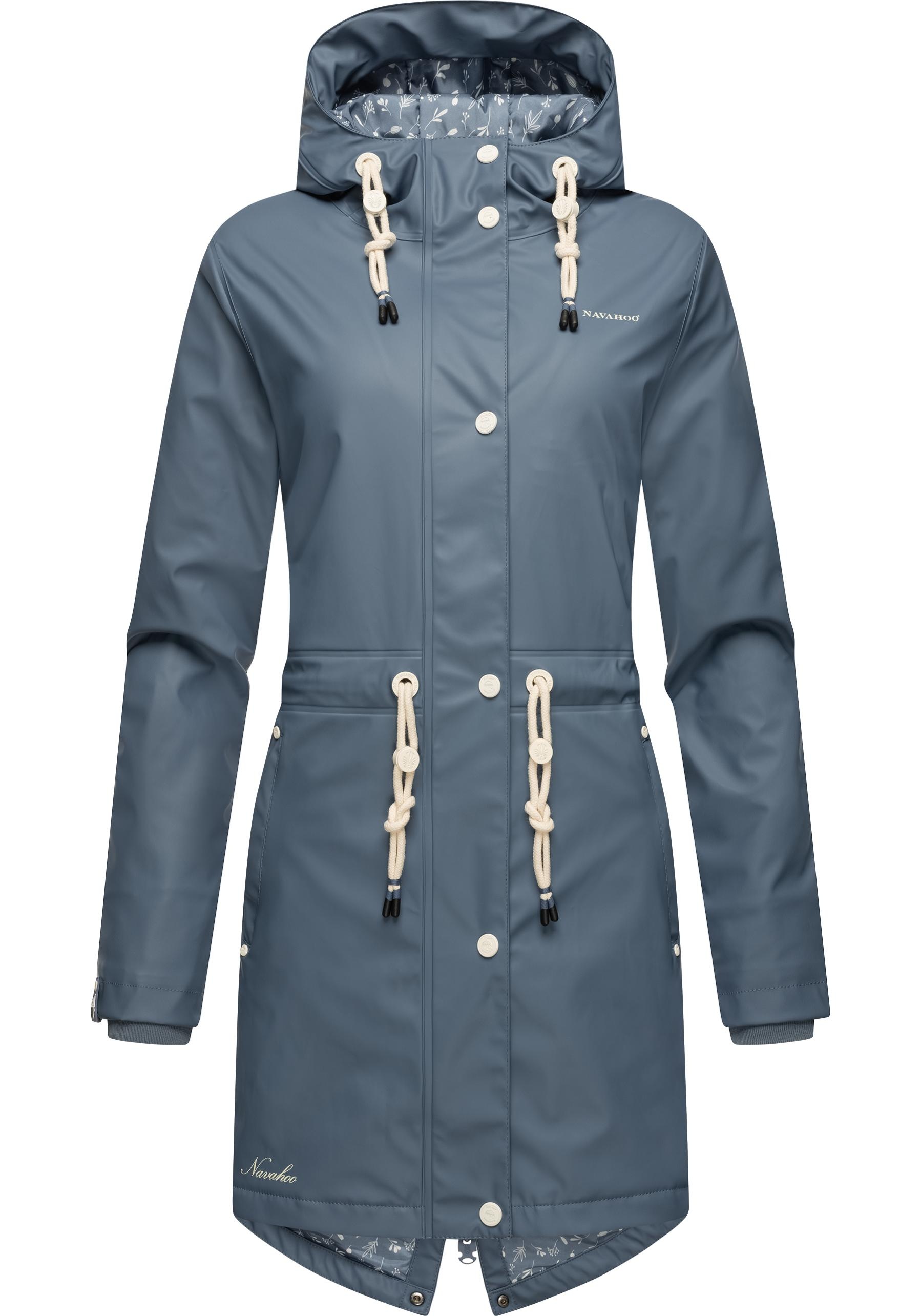 Navahoo Regenjacke "Flower of Ocean", mit Kapuze, modischer Damen Outdoor Regenmantel