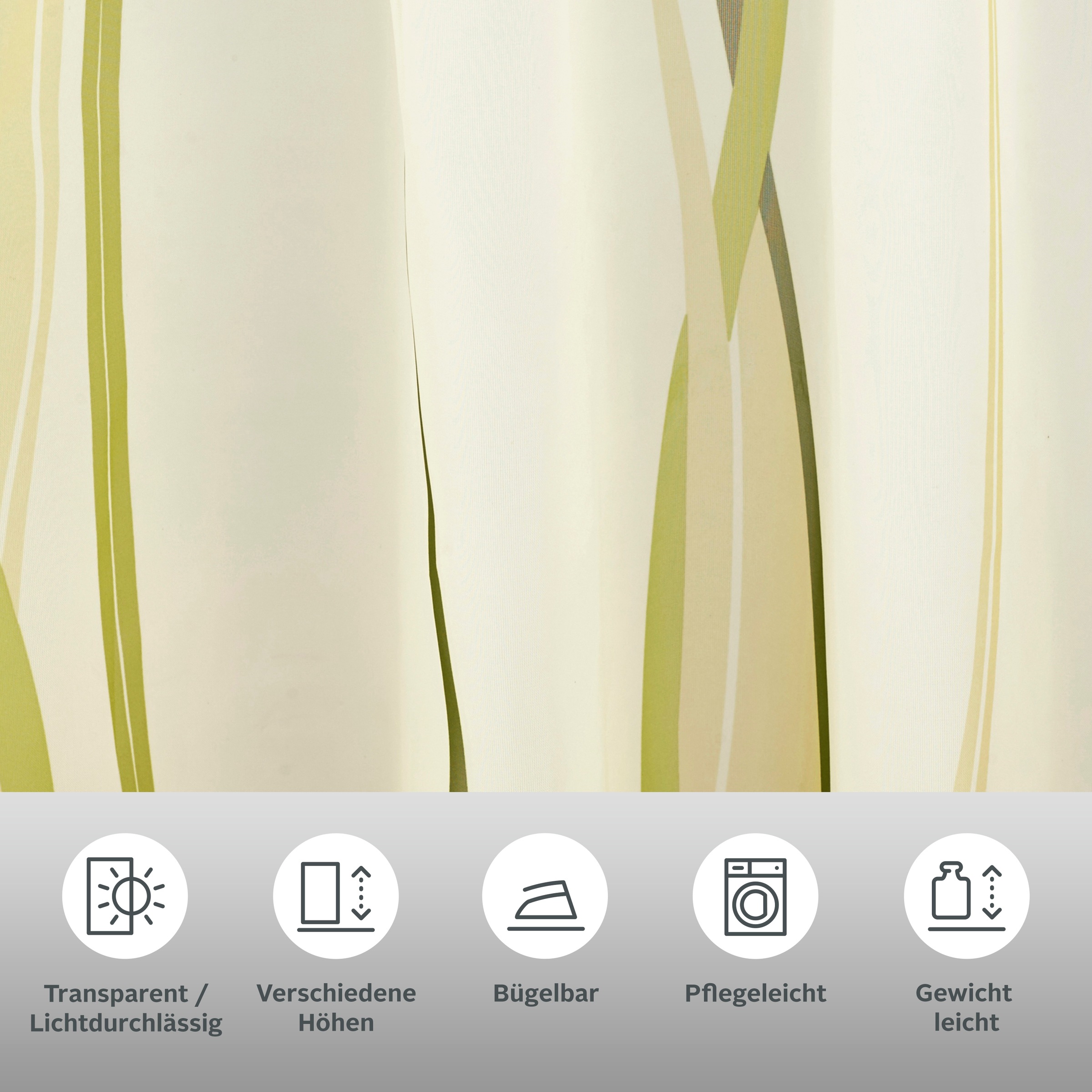 Thumbnail - my home Gardine "Dimona", (2 St.), 2er-Set, Bestseller, Polyester, Wellen