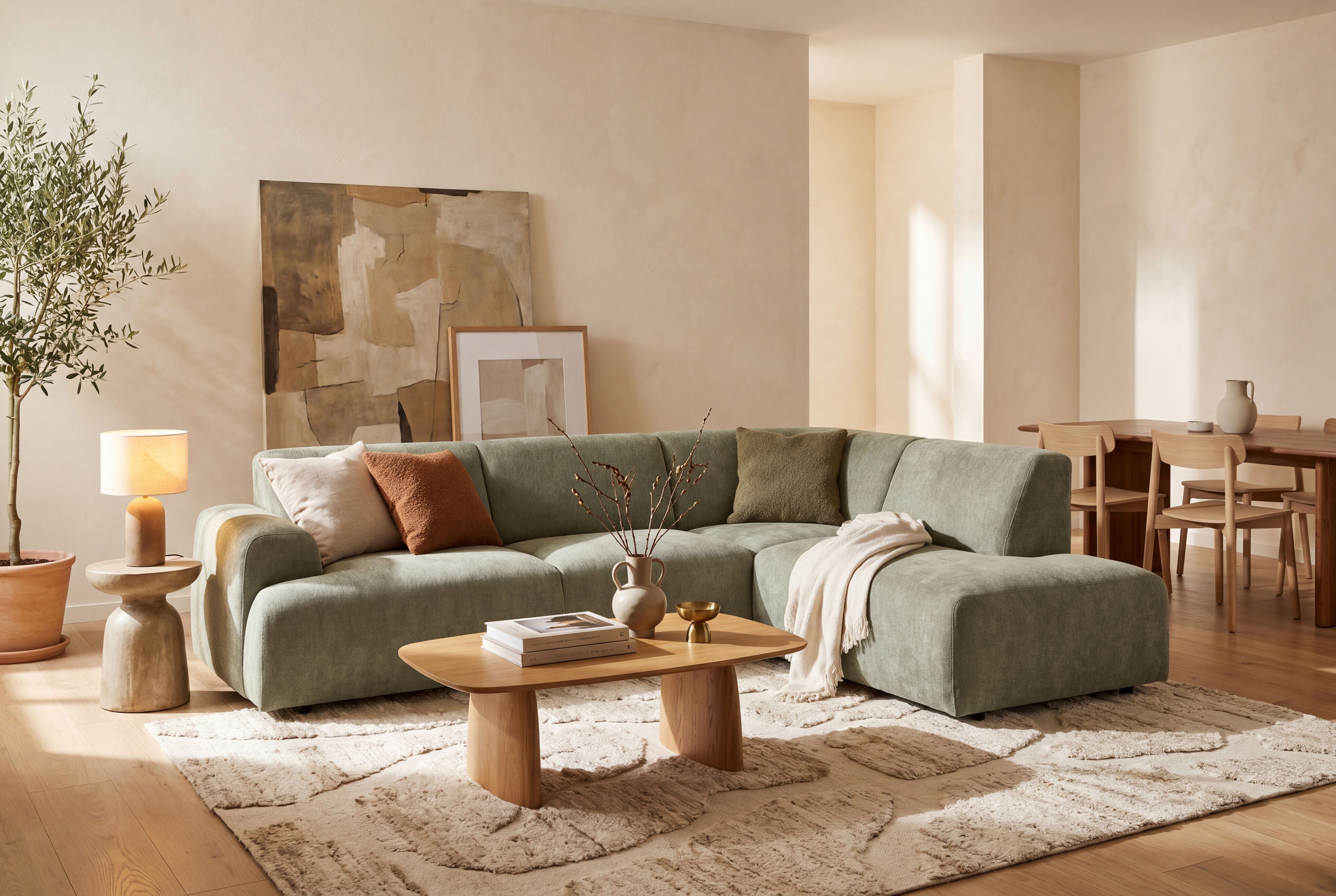 OTTO home Ecksofa "Linkka, Breite 282 cm" L-Form, in einem weichen Chenille-Stoff, mit Wellenunterfederung