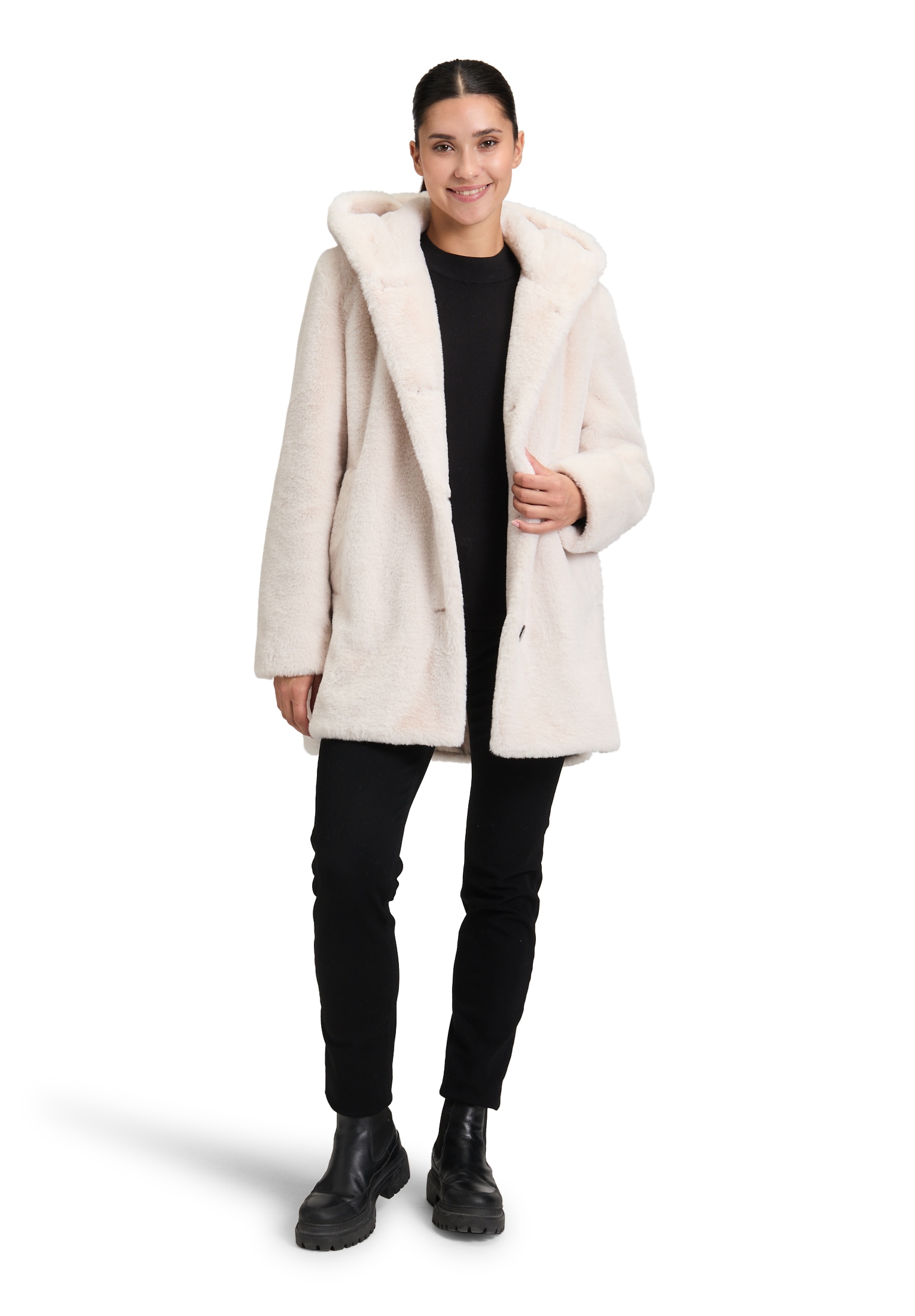 Betty Barclay Plüschjacke »Betty Barclay Damen Plüschjacke mit Kapuze«, mit Kapuze