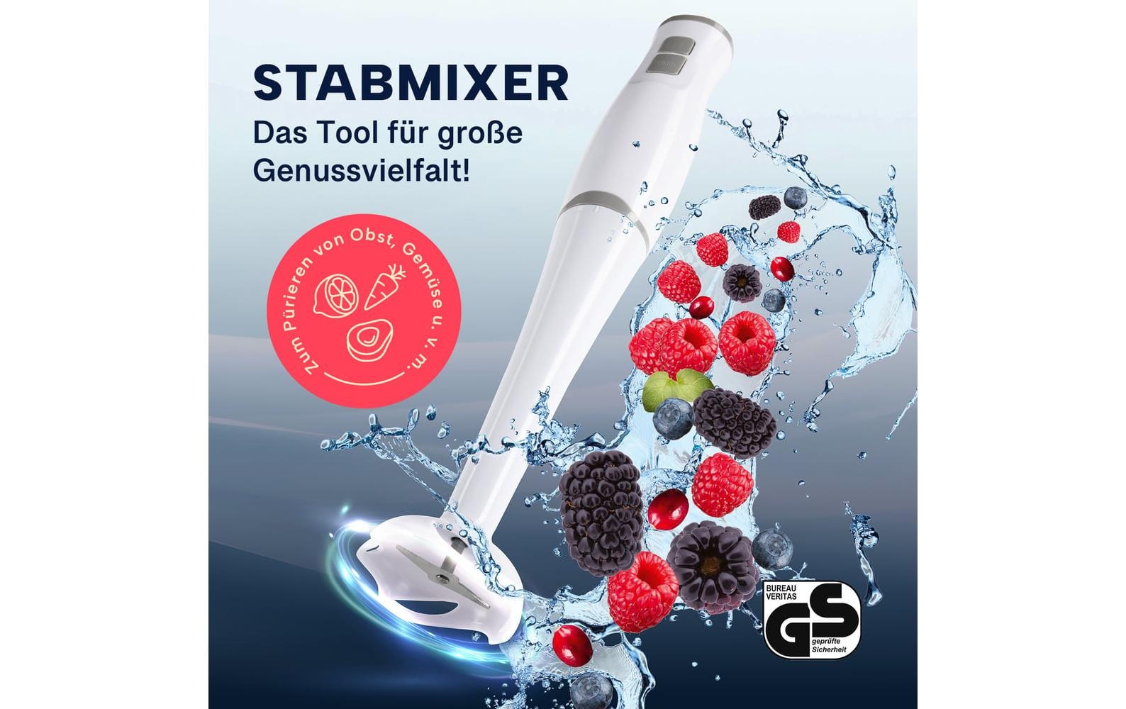 GOURMETmaxx Stabmixer »13767 Weiss« 400 W Kraftvoller Stabmixer