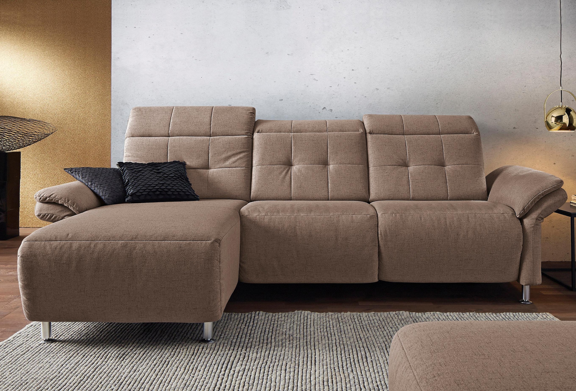 Home affaire Ecksofa »Manhattan L-Form« 2 Sitze mit elektrischer Relaxfunktion, verstellbare Armlehnen