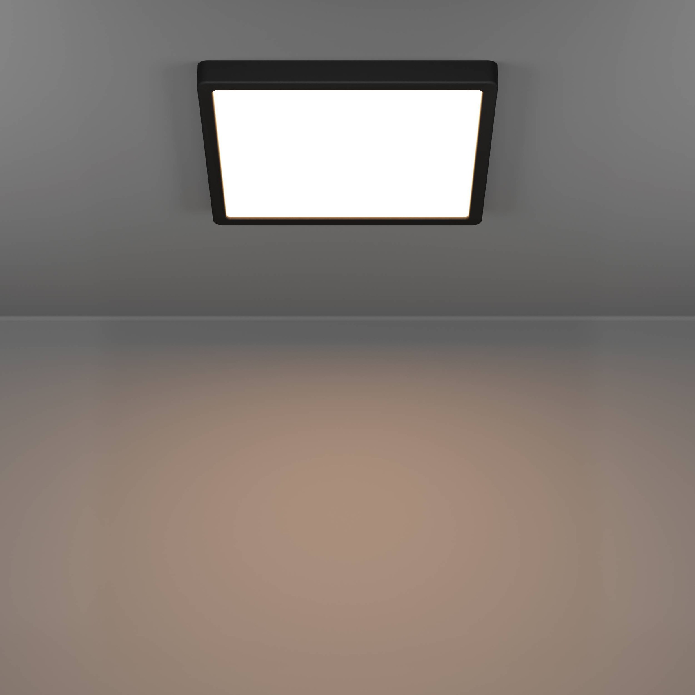 EGLO Aufbauleuchte »Fueva 6 Deckenleuchte, Aufbaulampe, Kunststoff, Deckenbeleuchtung« LED-Modul 1 Stk. Kaltweiß | Neutralweiß | Warmweiß Aufbauleuchte - L29 x B29 x H2,5 cm - schwarz - 13W inkl.