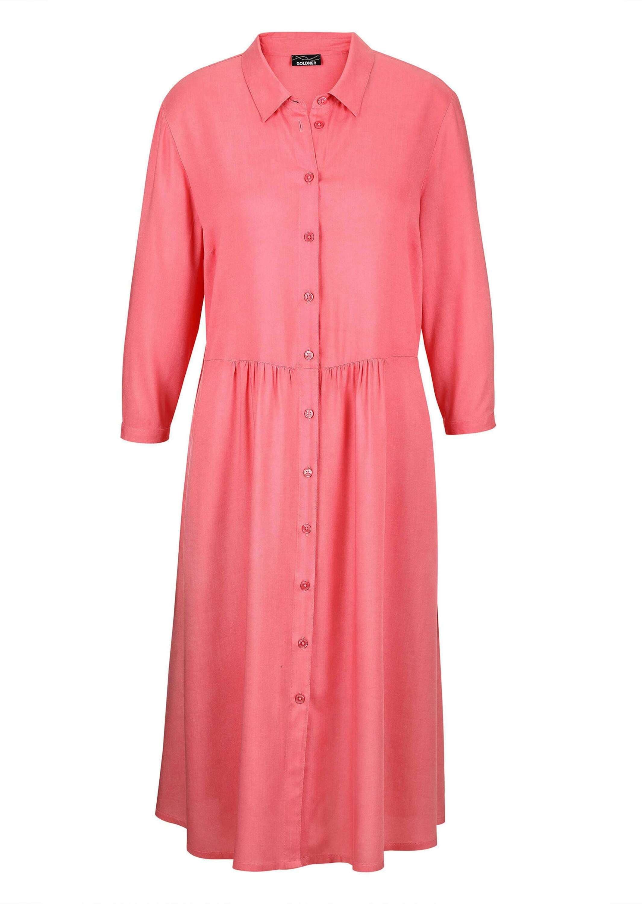 GOLDNER Sommerkleid "Kurzgröße Luftiges Hemdkleid mit Knopfleiste, Midi" günstig online kaufen