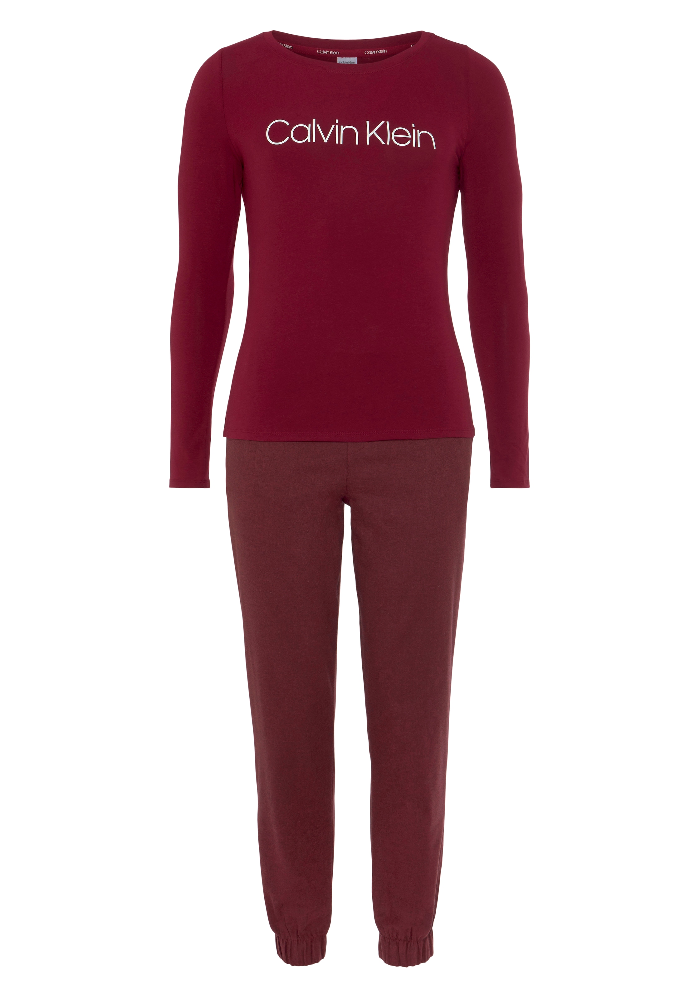 Calvin Klein Schlafanzug »L/S Klein BAUR kaufen PANT Logo-Schriftzug online | SET«, Calvin mit