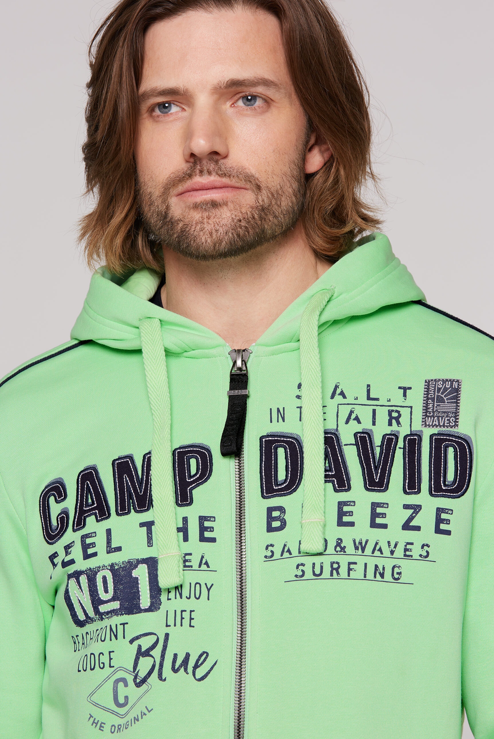 CAMP DAVID Kapuzensweatjacke, mit Baumwolle