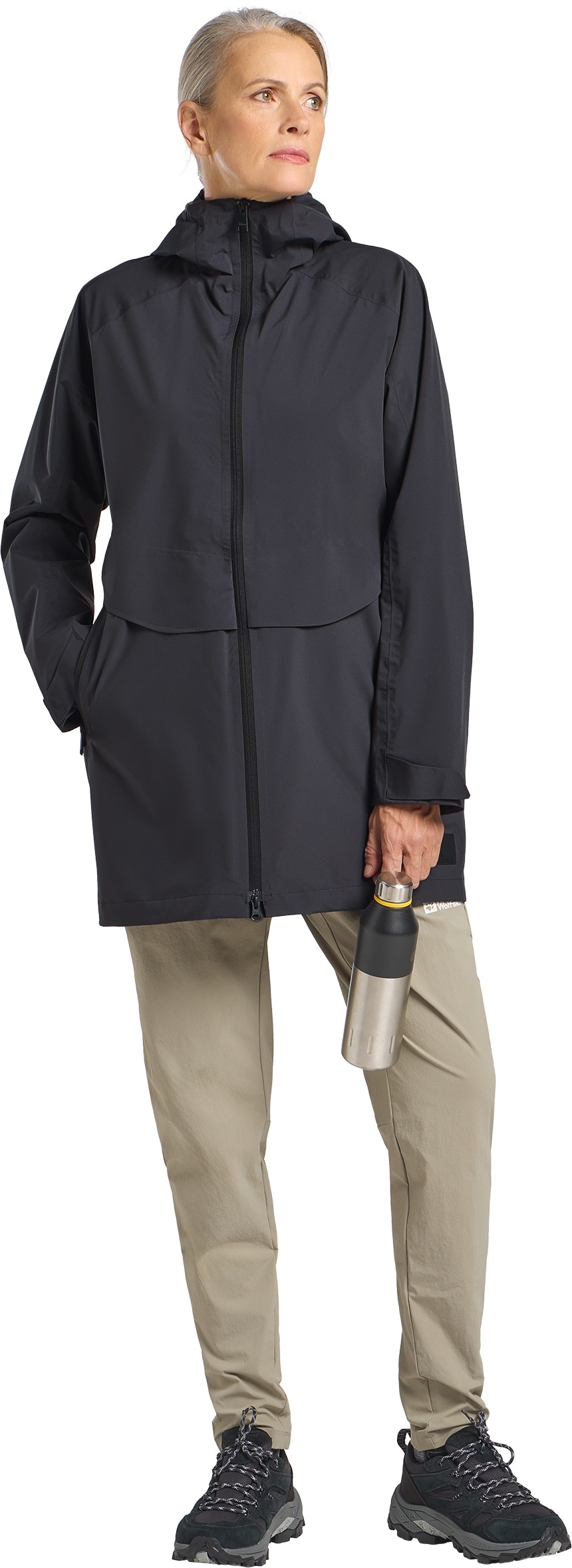 Jack Wolfskin Funktionsjacke »MAINKAI LONG JKT W«, mit Kapuze