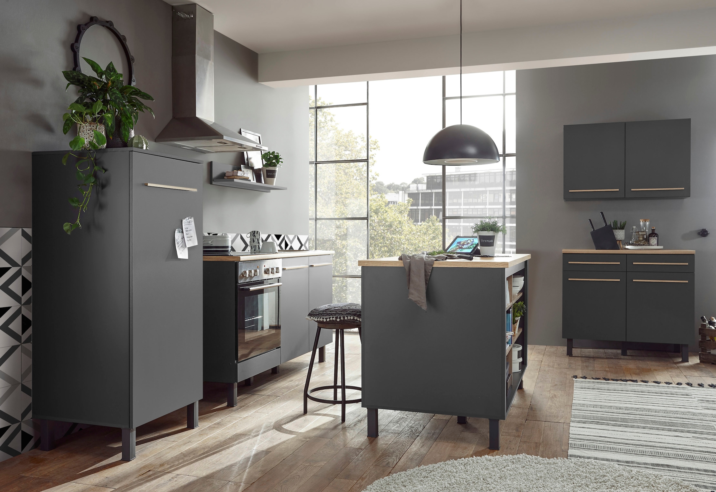 BASIC by Balculina Pantryküche »Bilberry«, Breite 160 cm