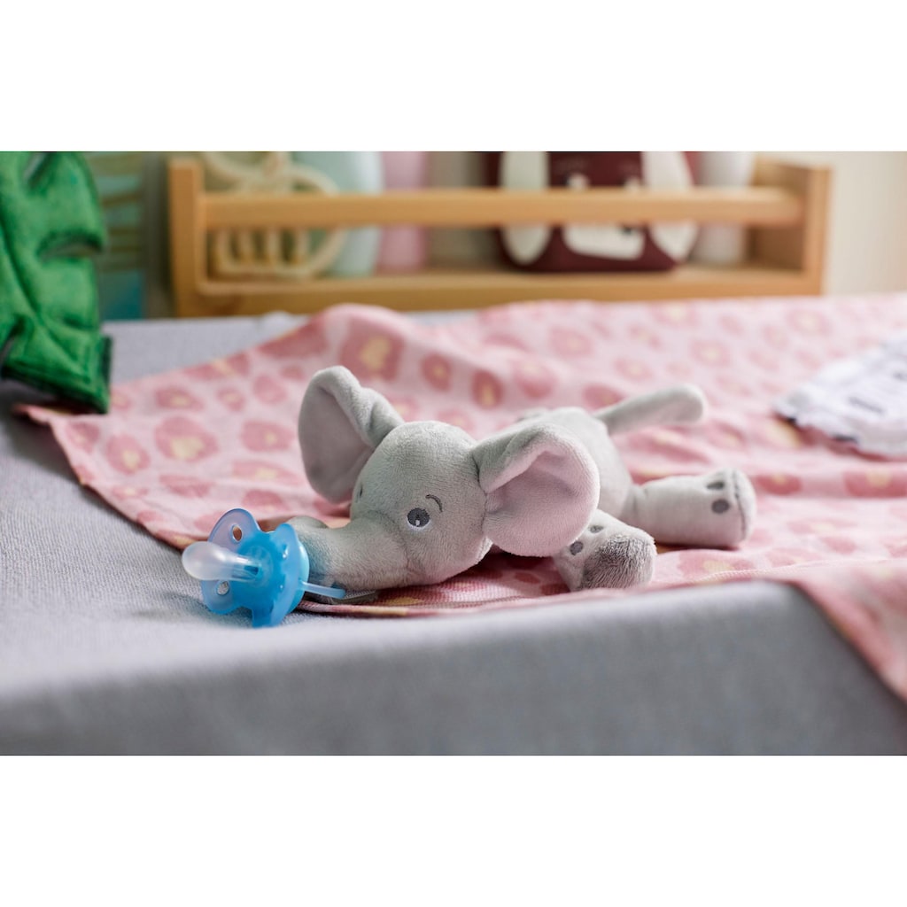 Philips AVENT Schnullerbefestigung »SCF348/13«, (Set, 2 tlg., Ultraweiches Kuscheltier mit Schnuller)