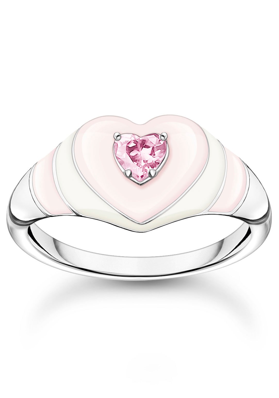 THOMAS SABO Fingerring »Herz mit online kaufen | BAUR pinkem mit Stein, (synth.) Zirkonia TR2435-041-9-52,54,56,58«