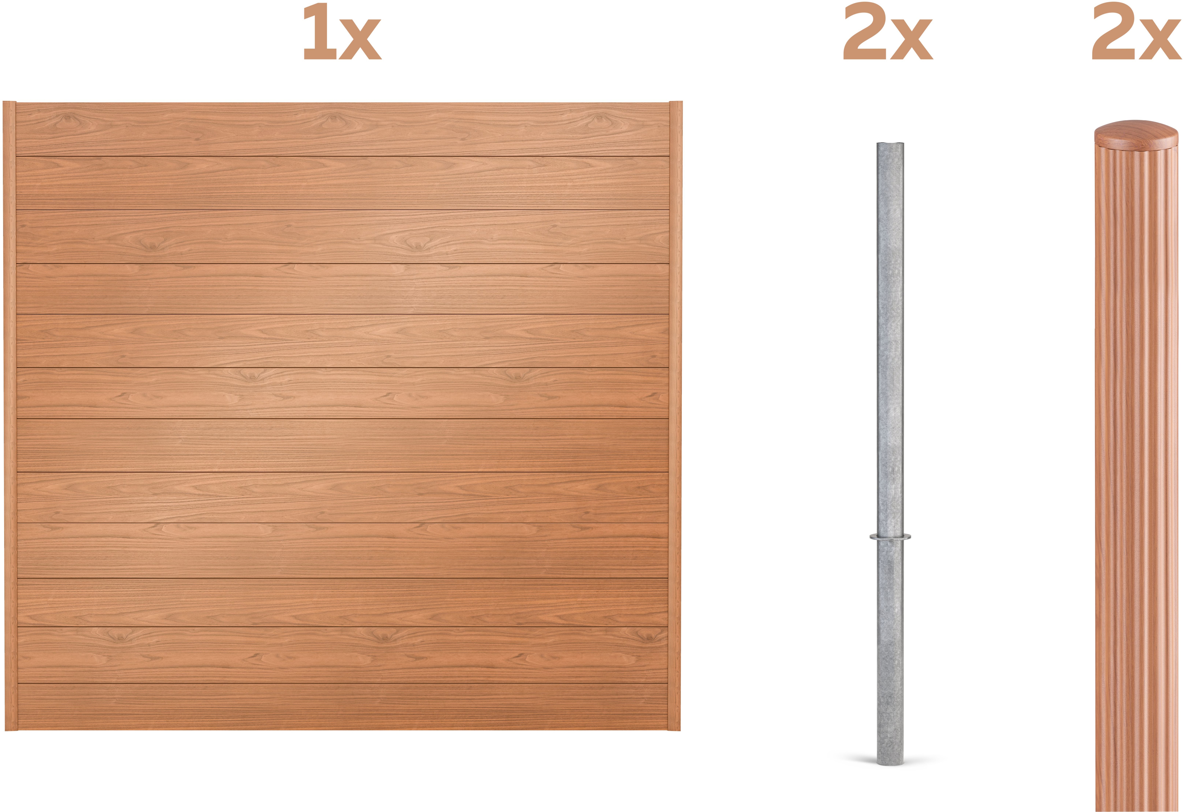 Alberts Dichtzaun "Palitio, Profilhöhe 150 mm" Aluminium, verschiedene Dekore und Längen
