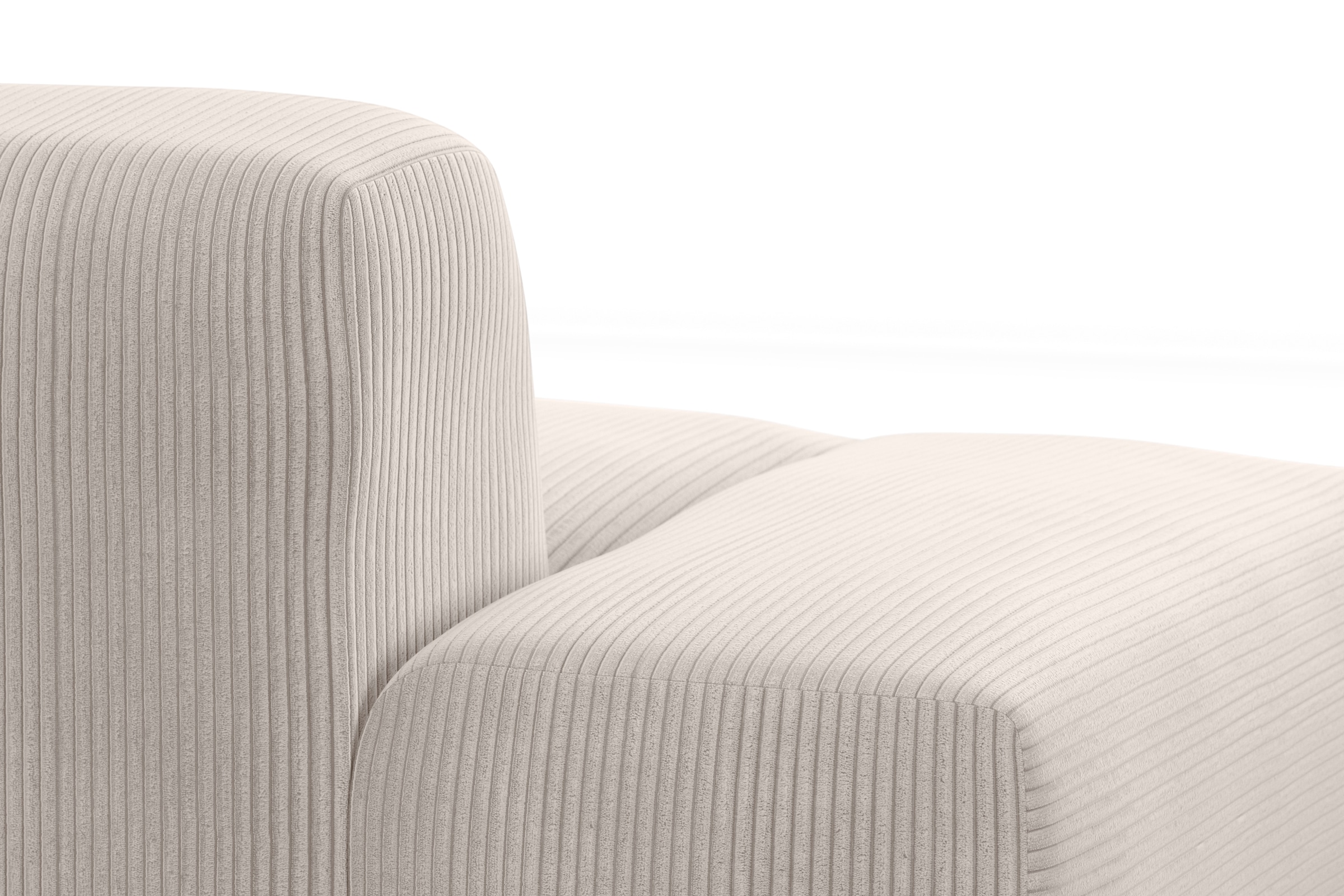 TRENDMANUFAKTUR Ecksofa Braga, aus 2 Teilen, moderner Cord-Stoff