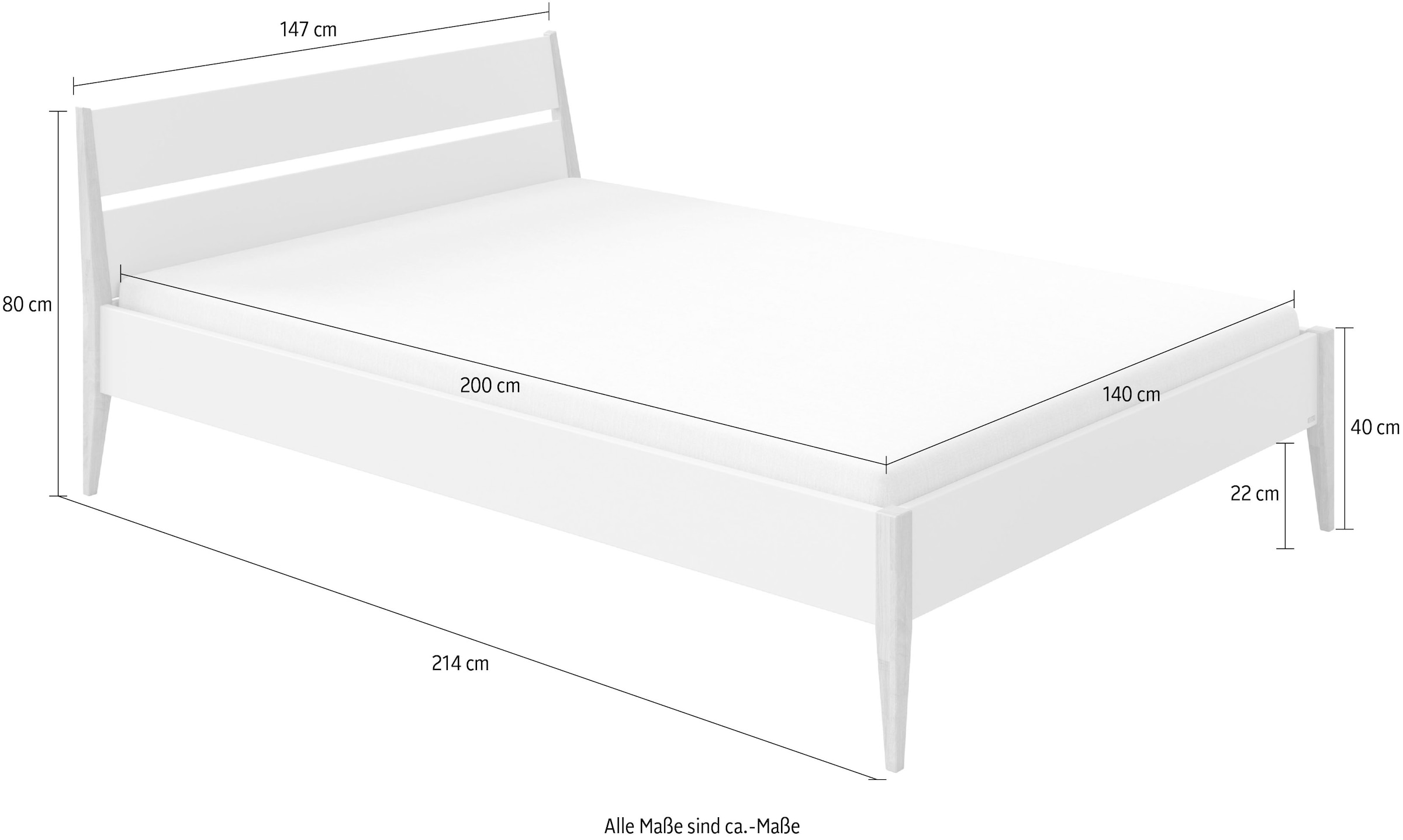PAIDI Kinderbett »STIENE in verschiedenen Größen und Farben« 90/120/140x200cm - Beige, Grau, Eiche massiv,  Jugendbett mit Massivholz, pflegeleicht, langlebig, Jugendliege