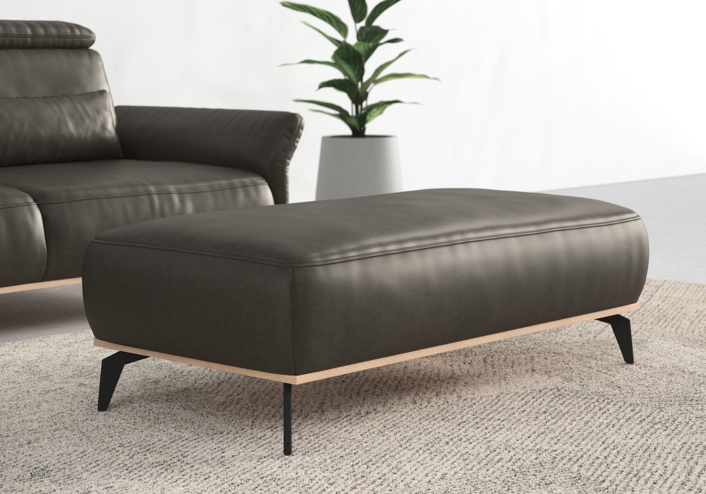 Home affaire Polsterhocker "Fjord" Mit einem Holzrahmen in Buche massiv eic günstig online kaufen