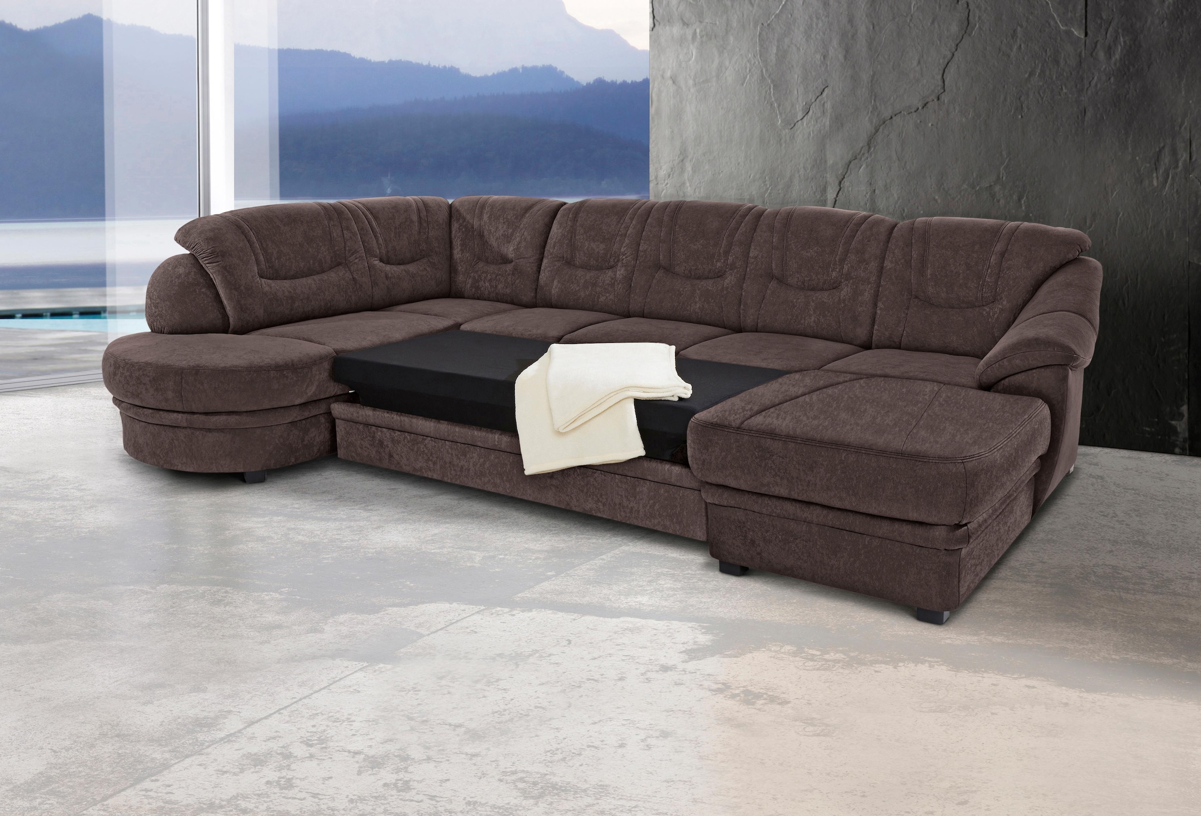 sit&more Wohnlandschaft »Savoni U-Form«, wahlweise mit Bettfunktion
