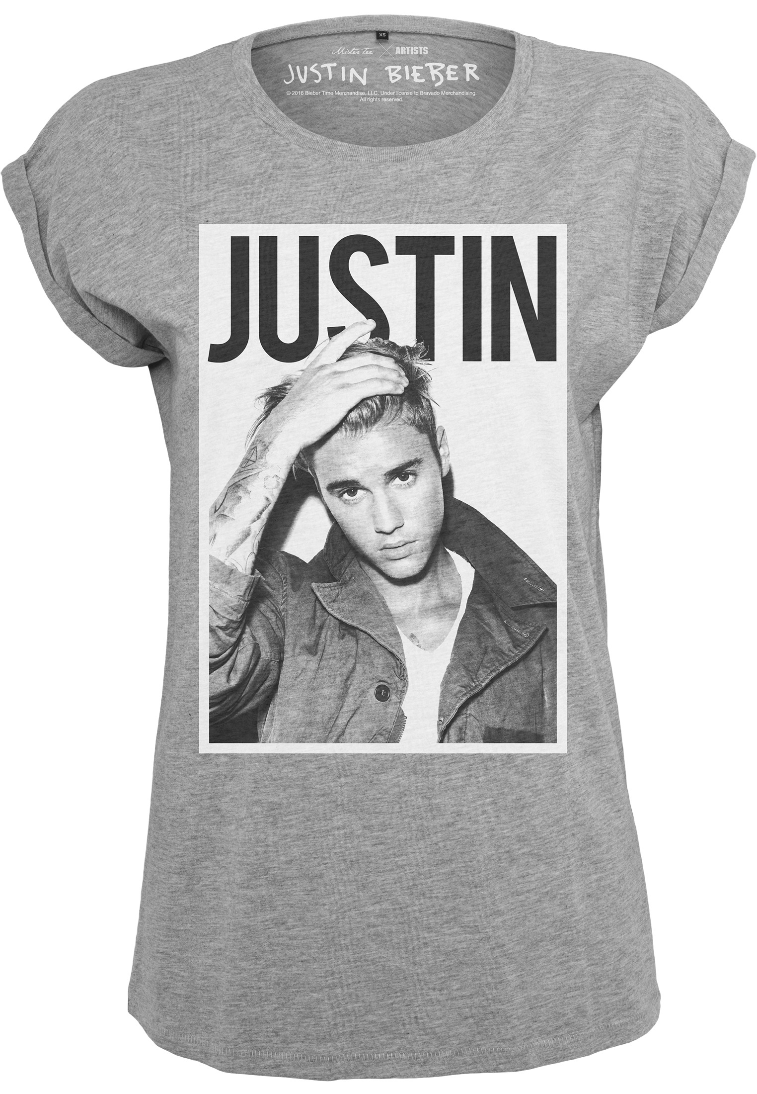 Merchcode Kurzarmshirt »Damen Ladies Justin Bieber Tee«, (1 tlg.)