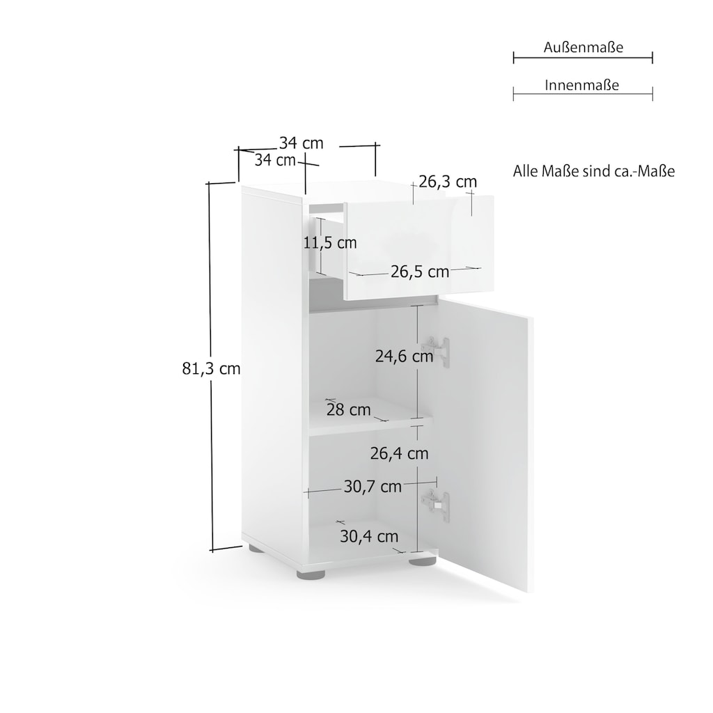 INOSIGN Stauraumschrank »Mister«, Breite 34 cm