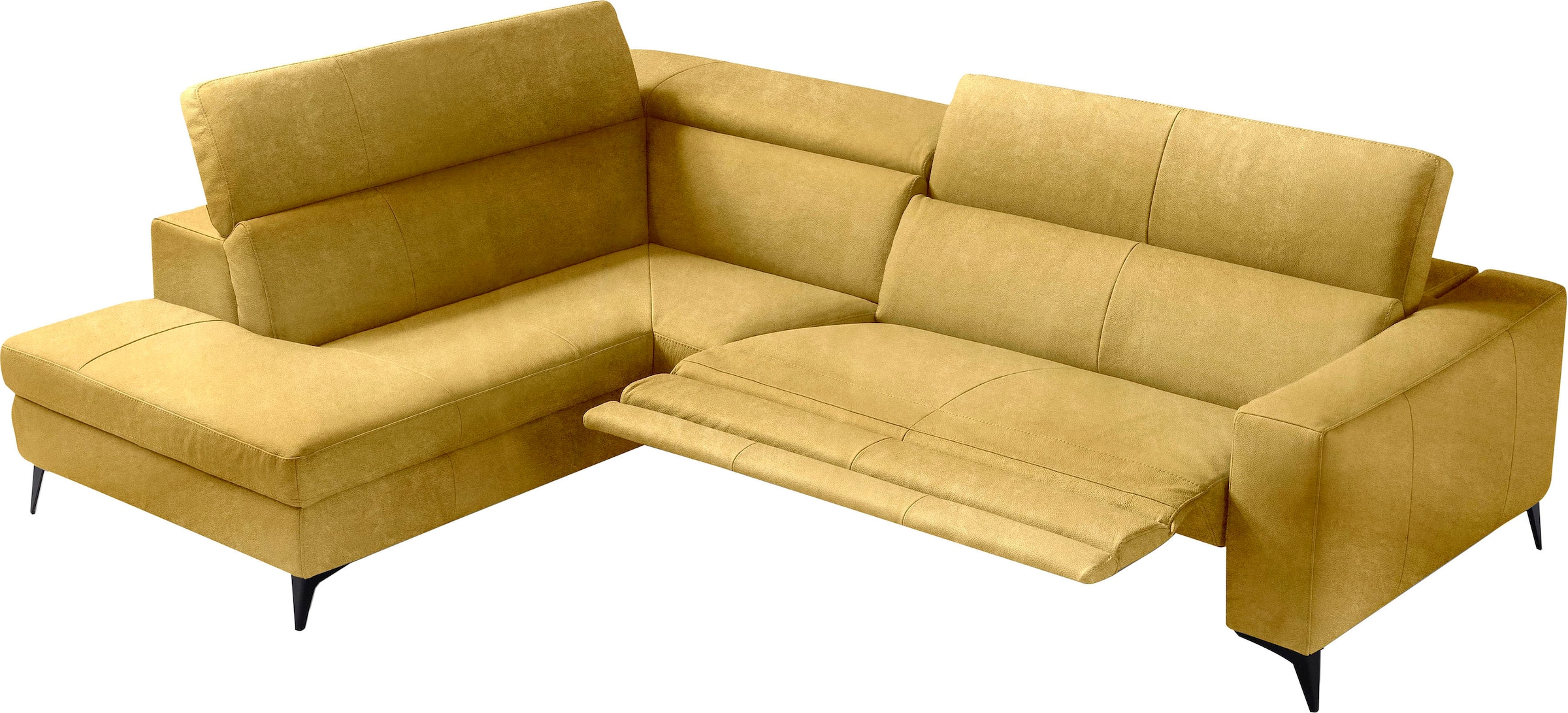 Egoitaliano Ecksofa "Edith, Designsofa mit hohem Sitzkomfort, Breite 269cm, L-Form" inkl. elektrischer Relaxfunktion und manuell verstellbaren Kopfteilen