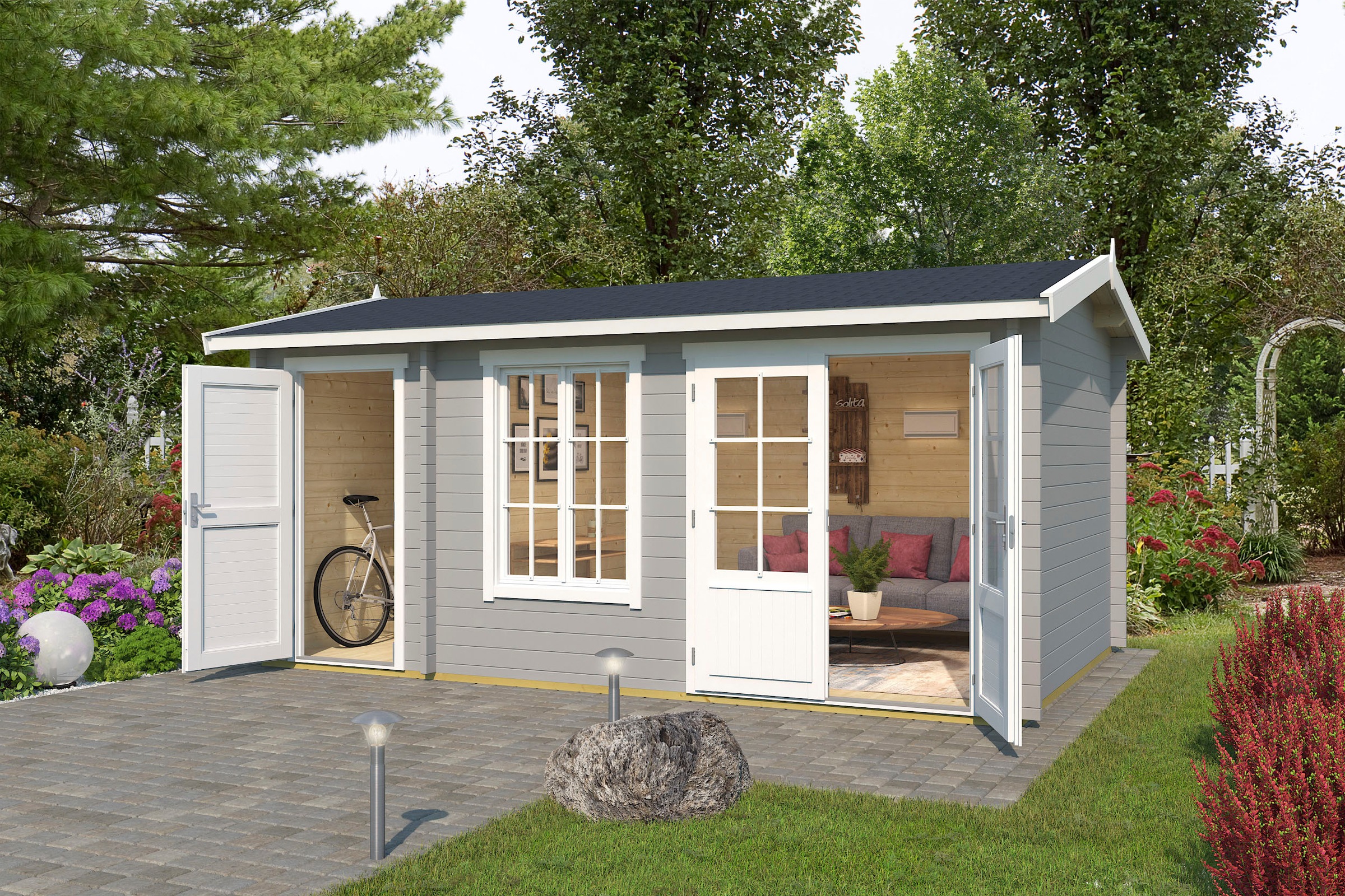 LASITA MAJA Gartenhaus »WREXHAM«, (Set, inkl. Fussbodenbretter zum verlegen)