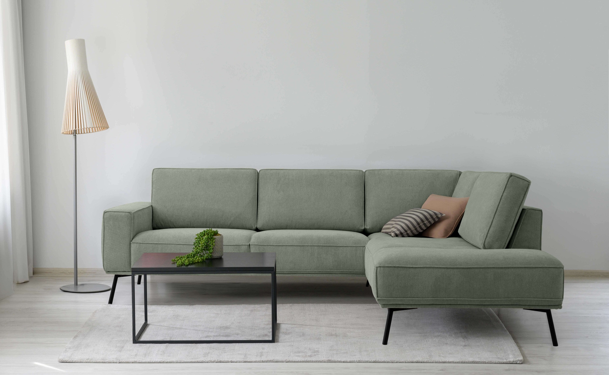 andas Ecksofa »Vosby«, Breite 260 cm, Chenille, mit dekorativer Kedernaht