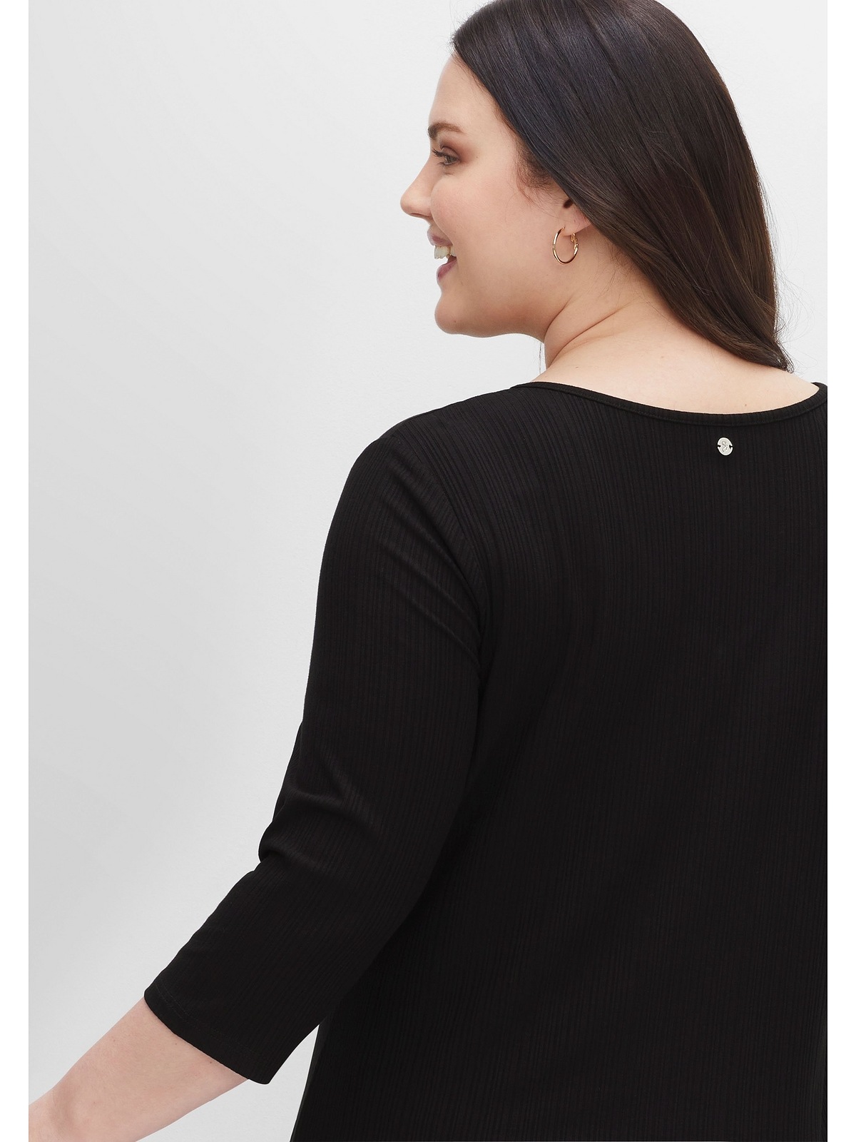 Sheego 3/4-Arm-Shirt »Große Größen«, elastischer, strukturierter aus für | Rippware kaufen BAUR