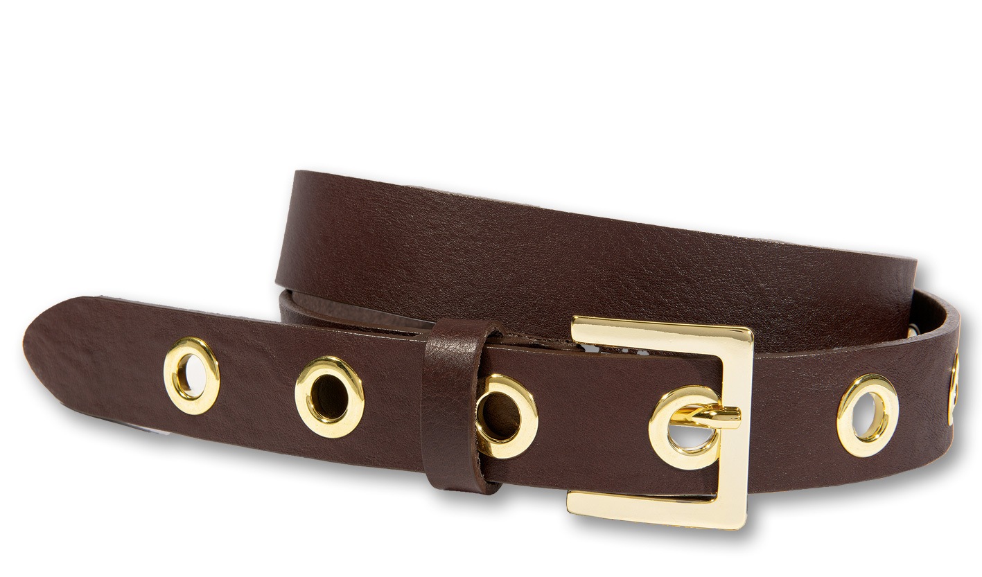 Silbergift Ledergürtel "Ledergürtel mit eckiger Goldschließe & großen Metal günstig online kaufen