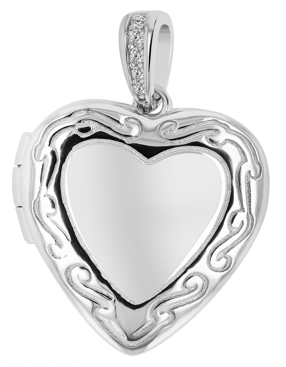 Kettenanhänger ADELIA´S "trendiger Herz Anhänger aus 925 Sterling Silber", silber, Schmuckanhänger, Damen, Silber 925 (Sterlingsilber), Kettenanhänger 3