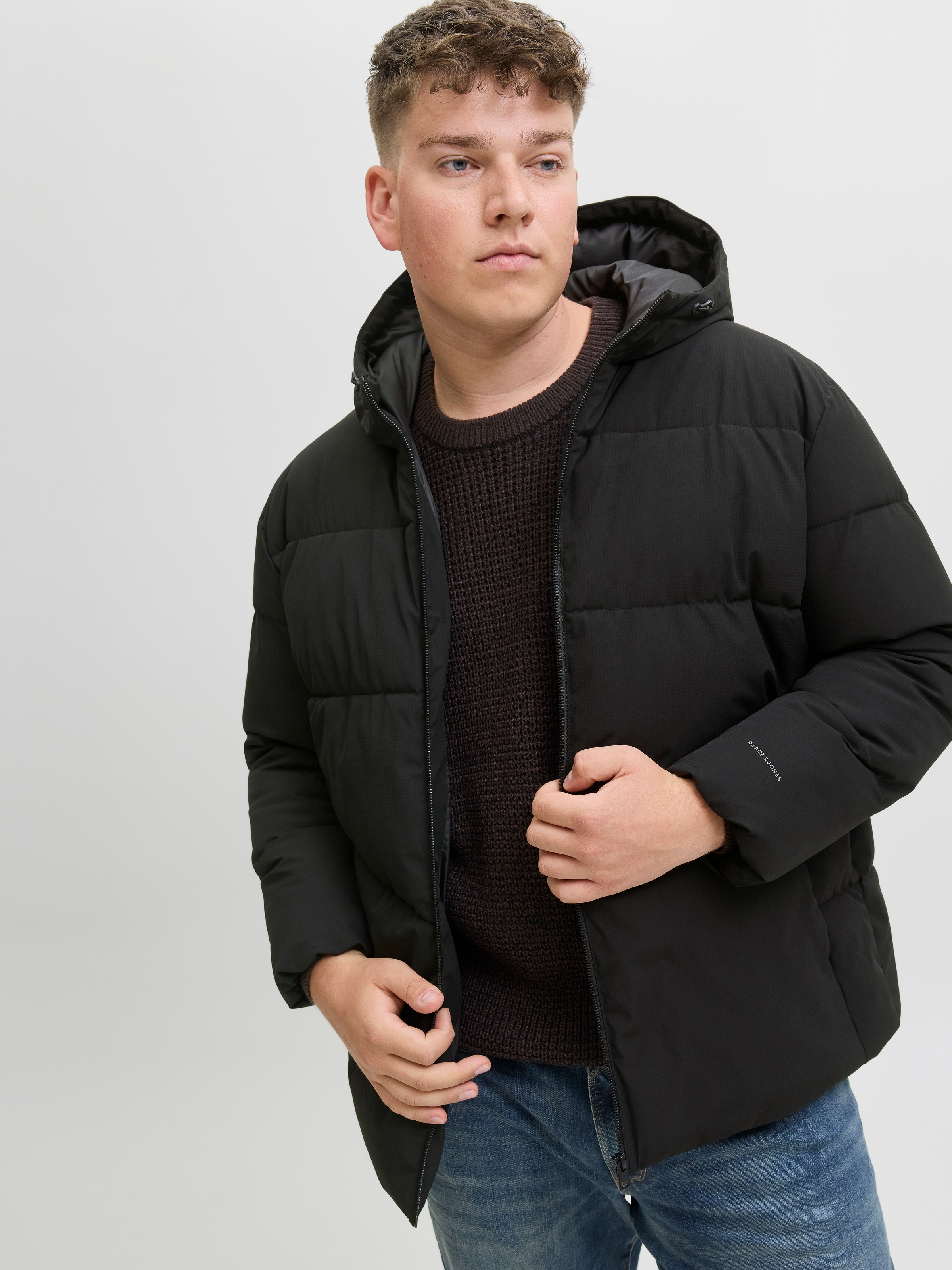 Jack & Jones PlusSize Steppjacke "JJGLOBAL PUFFER JACKET PLS" mit Kapuze günstig online kaufen