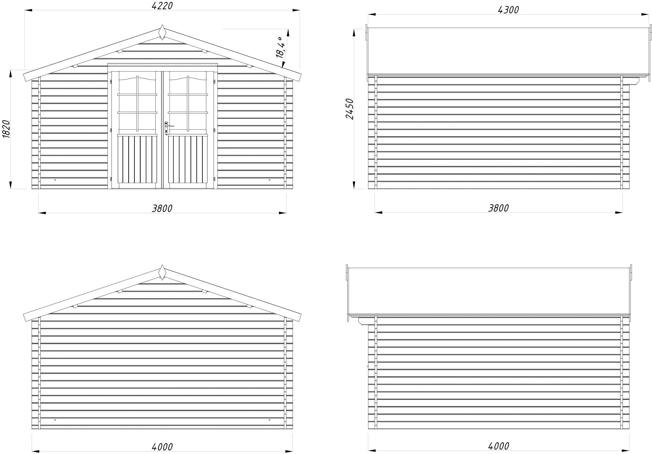 Palmako Gartenhaus »Lotta« verschiedene Farben