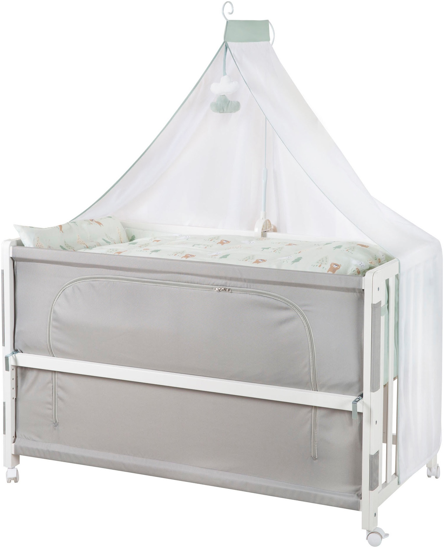 roba® Babybett »Room Bed - Woodland Buddies«, als Beistell-, Kinder- und Juniorbett verwendbar