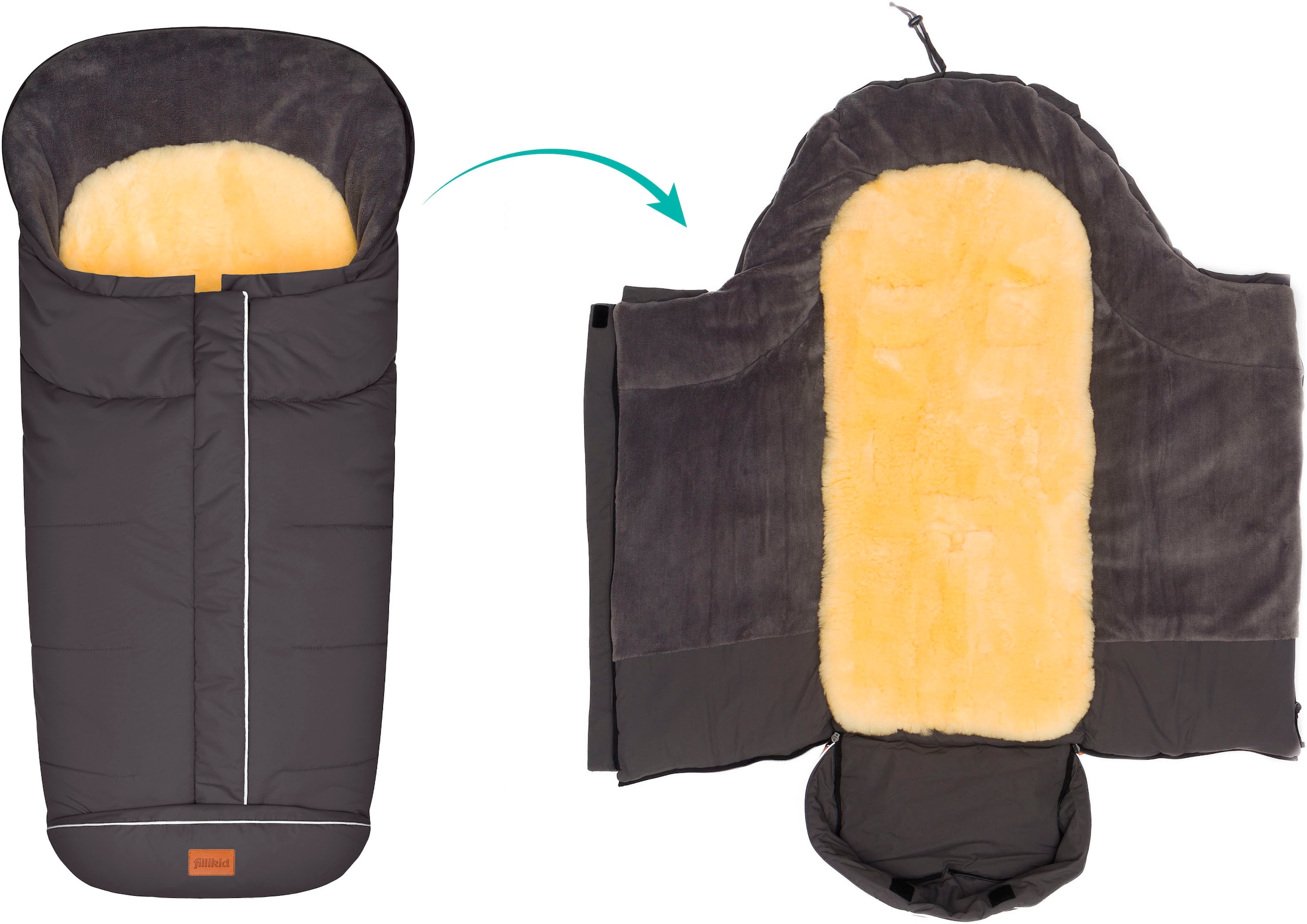 Fillikid Fußsack »Nanga Lammfell, Winterfußsack«