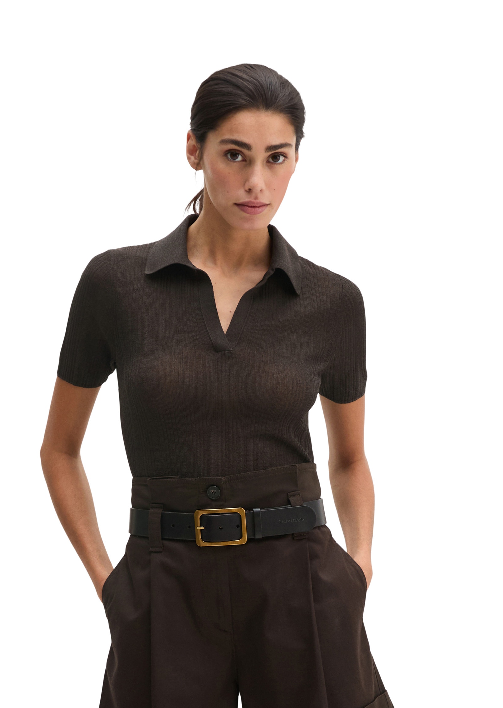 Marc OPolo Polokragenpullover "aus edlem Viskose-Leinen-Mix" günstig online kaufen