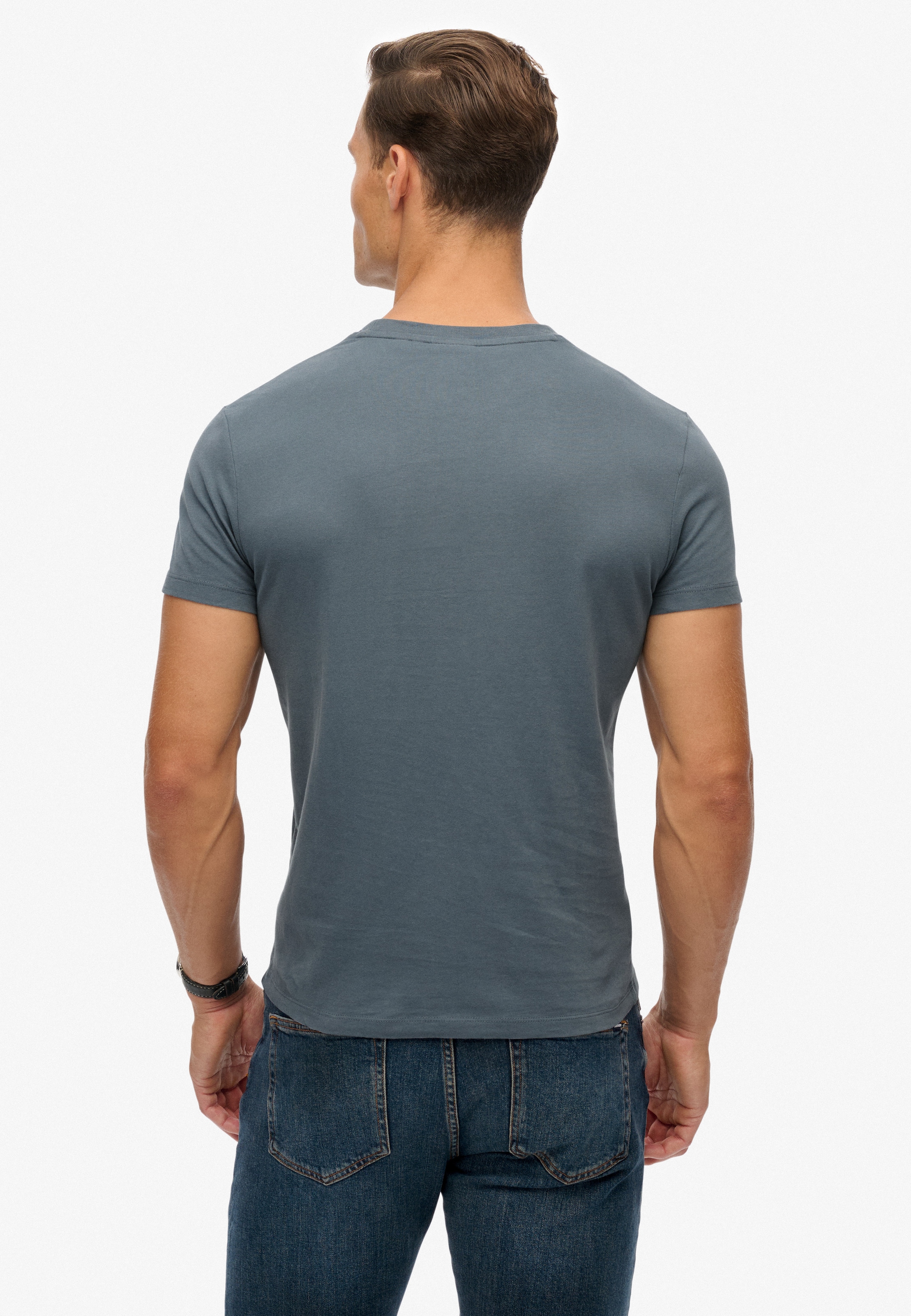 Superdry Rundhalsshirt »ESSENTIAL LOGO EMB TEE« Baumwolle, slim fit