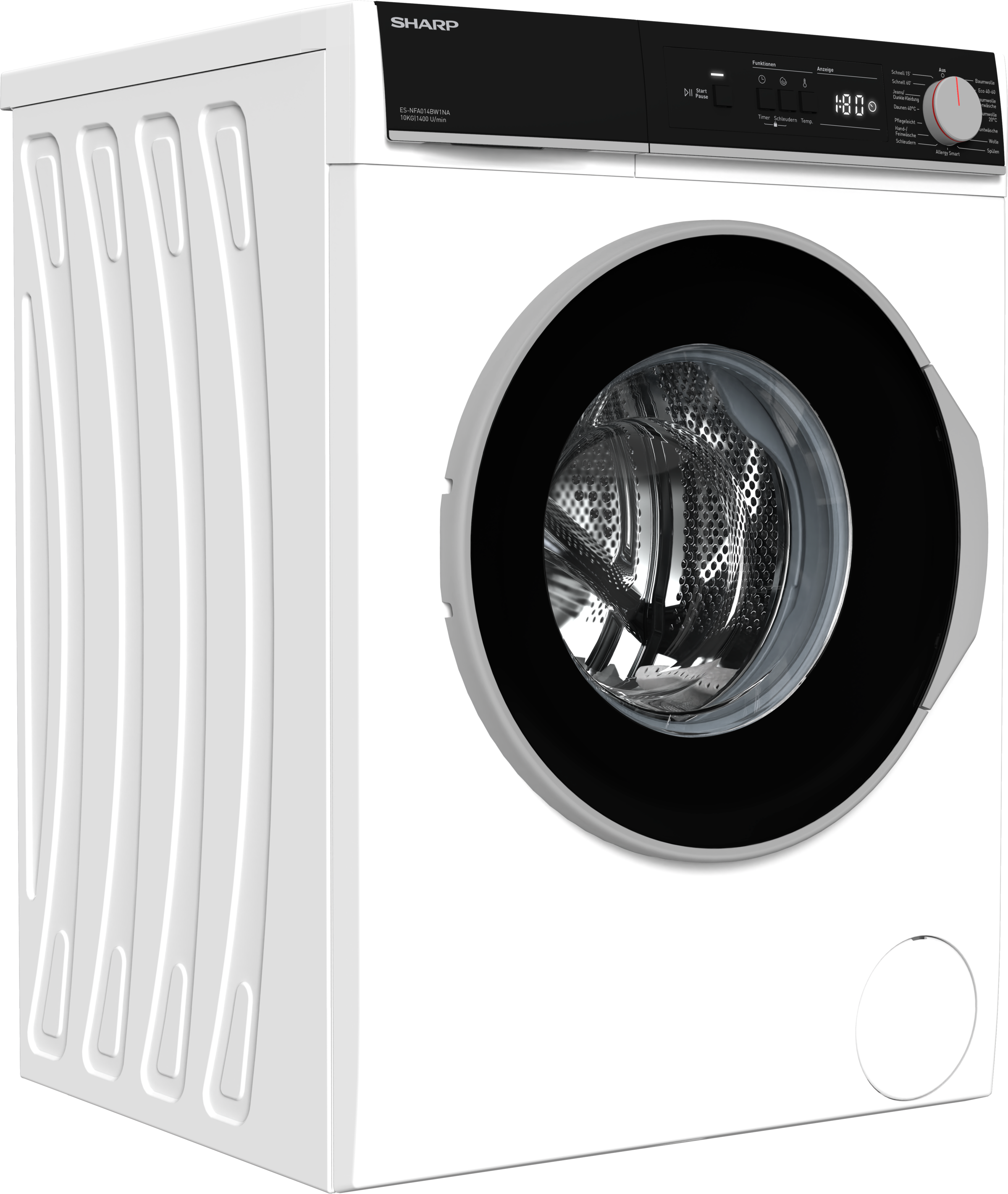 Sharp Waschmaschine »ES-NFA014BW1NA-DE« 10 kg 1400 U/min AllergySmart für Allergiker: Entfernt bestimmte Allergene & Bakterien