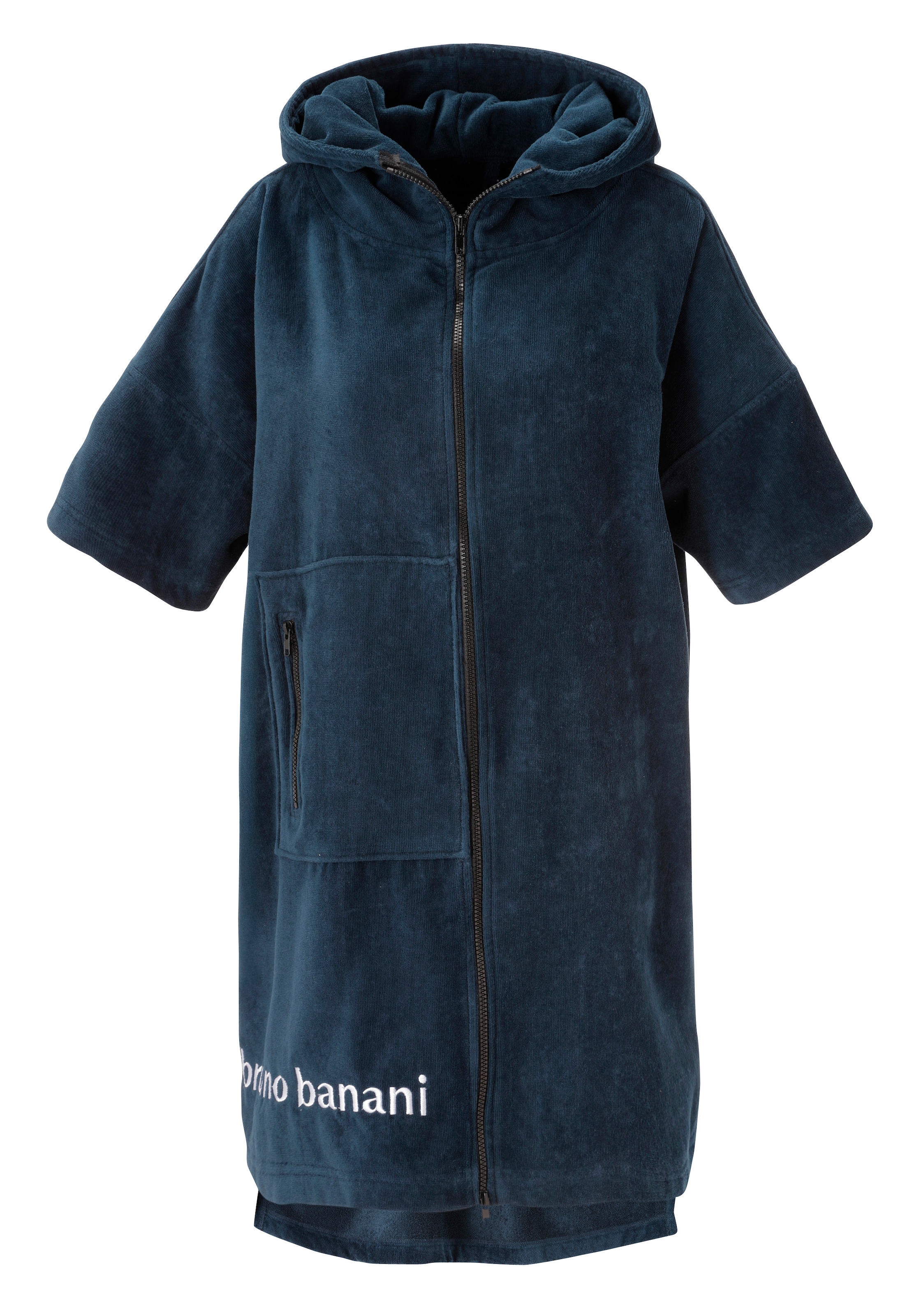 Bruno Banani Badeponcho "Daniel, ideal für Sauna, Spa & im Urlaub, Damen & Herren" 1 Stk. Surfponcho, 100% Baumwolle, Frottee, Strand, Sport